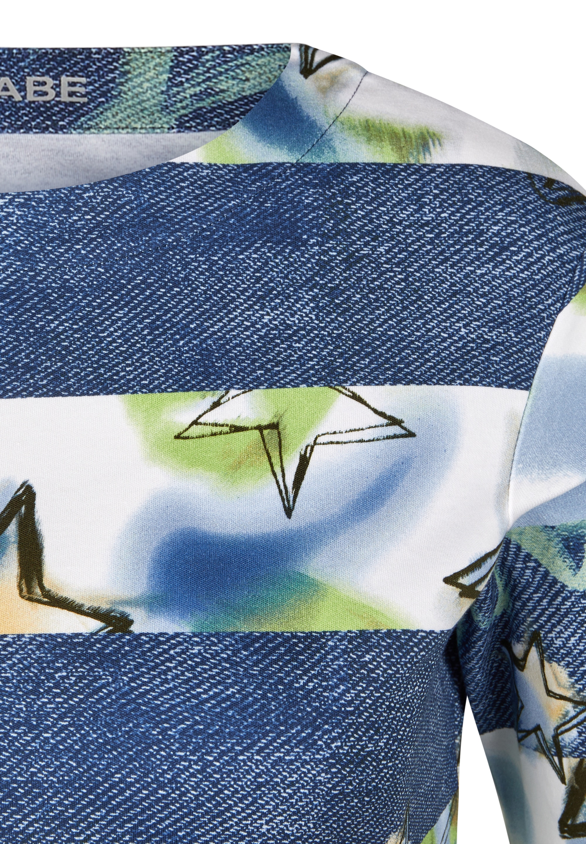 Rabe Print-Shirt, mit Jeans-Color-Blocking und grafischem Muster