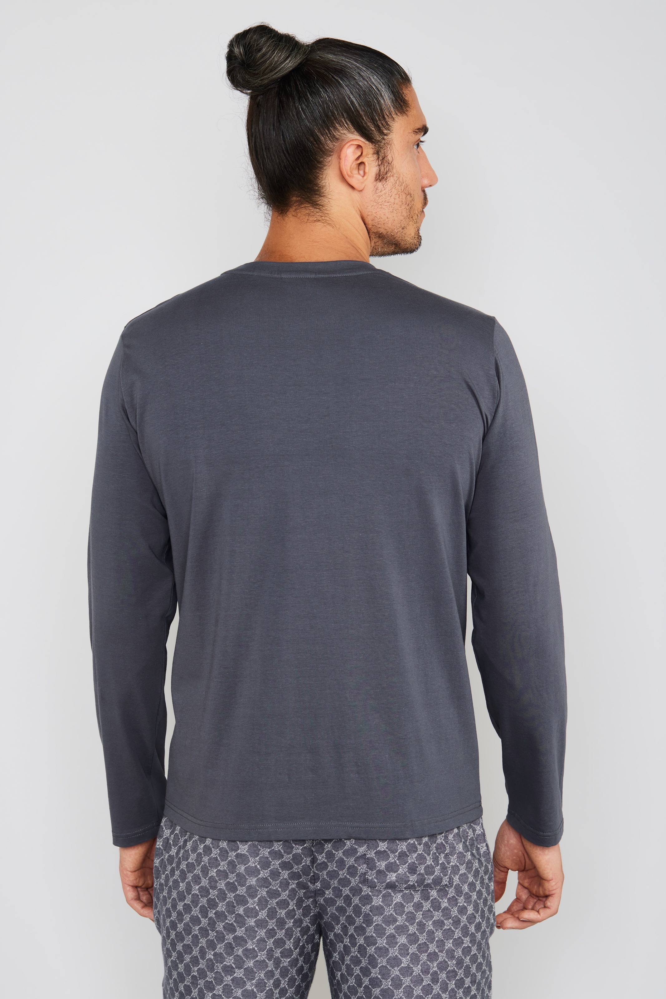 Thumbnail - JOOP Pyjamaoberteil Rundhalsausschnitt, Langarm, Bauwoll-Mix, Regular Fit