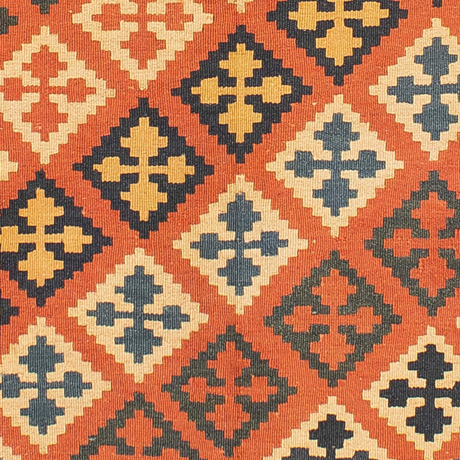 morgenland Wollteppich »Kelim - Oriental - 195 x 124 cm - orange«, rechteckig, Wohnzimmer, Einzelstück