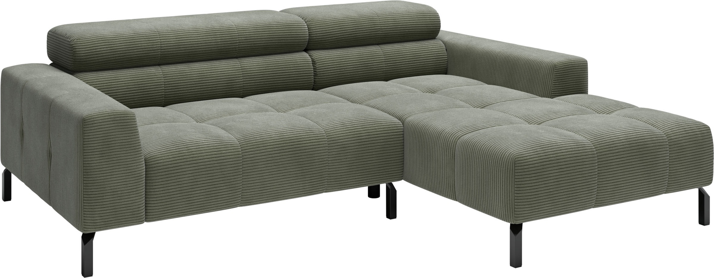 Home affaire Ecksofa »Ecksofa Claya, L-Form, Kopfteilverstellung, Breite 223 cm«, Moderne Steppung, weicher Polsteraufbau & saugroboterfreundliche Höhe