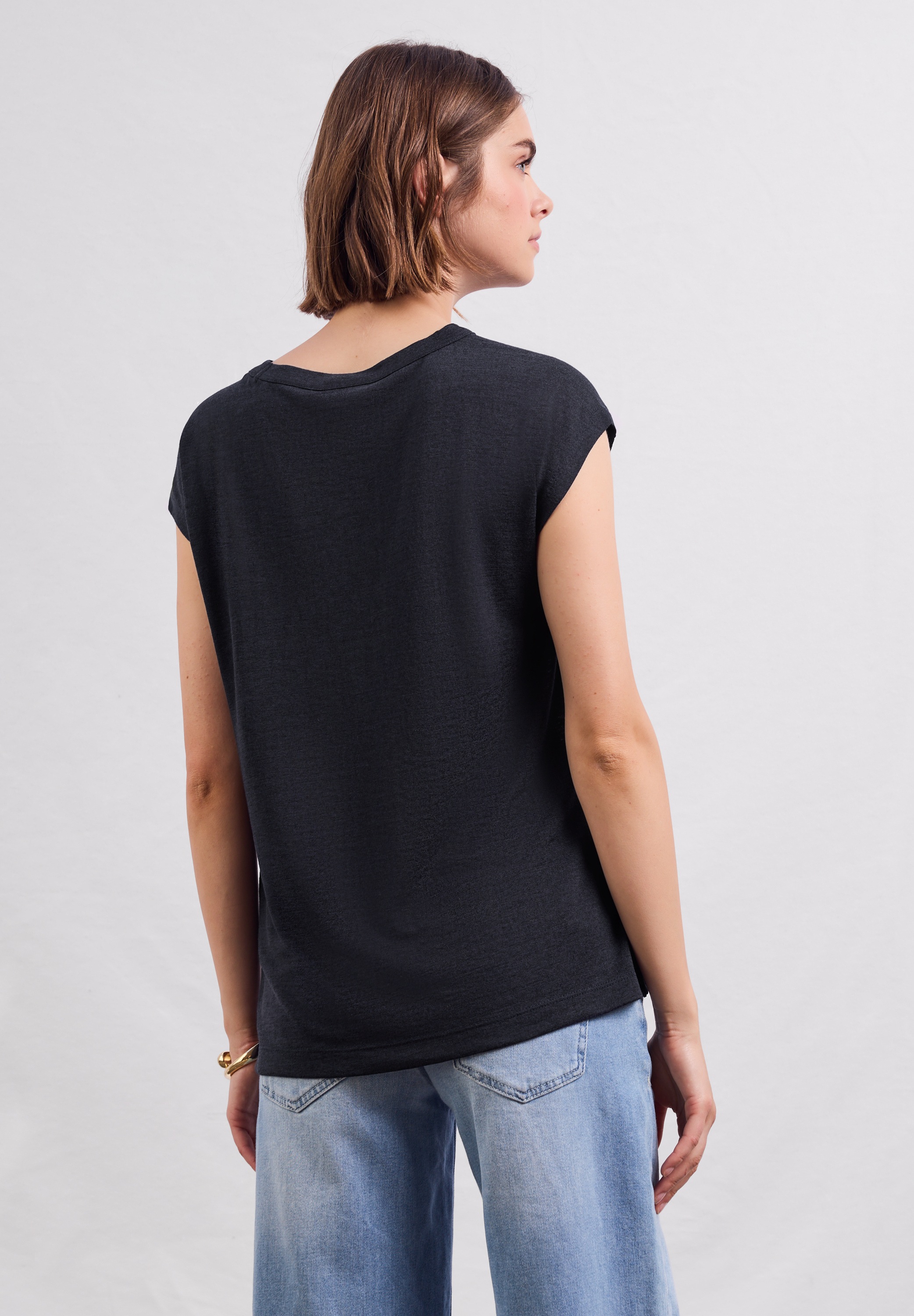 STREET ONE STUDIO T-Shirt, aus elastischem Materialmix günstig online kaufen