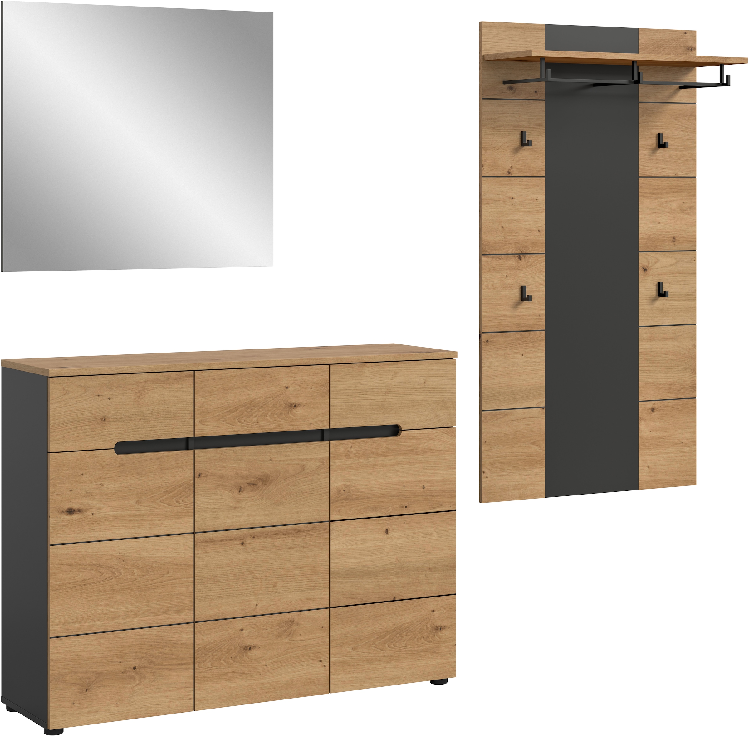 INOSIGN Garderoben-Set, (Set, 3 St., bestehend aus: Kommode, Spiegel und Ga günstig online kaufen
