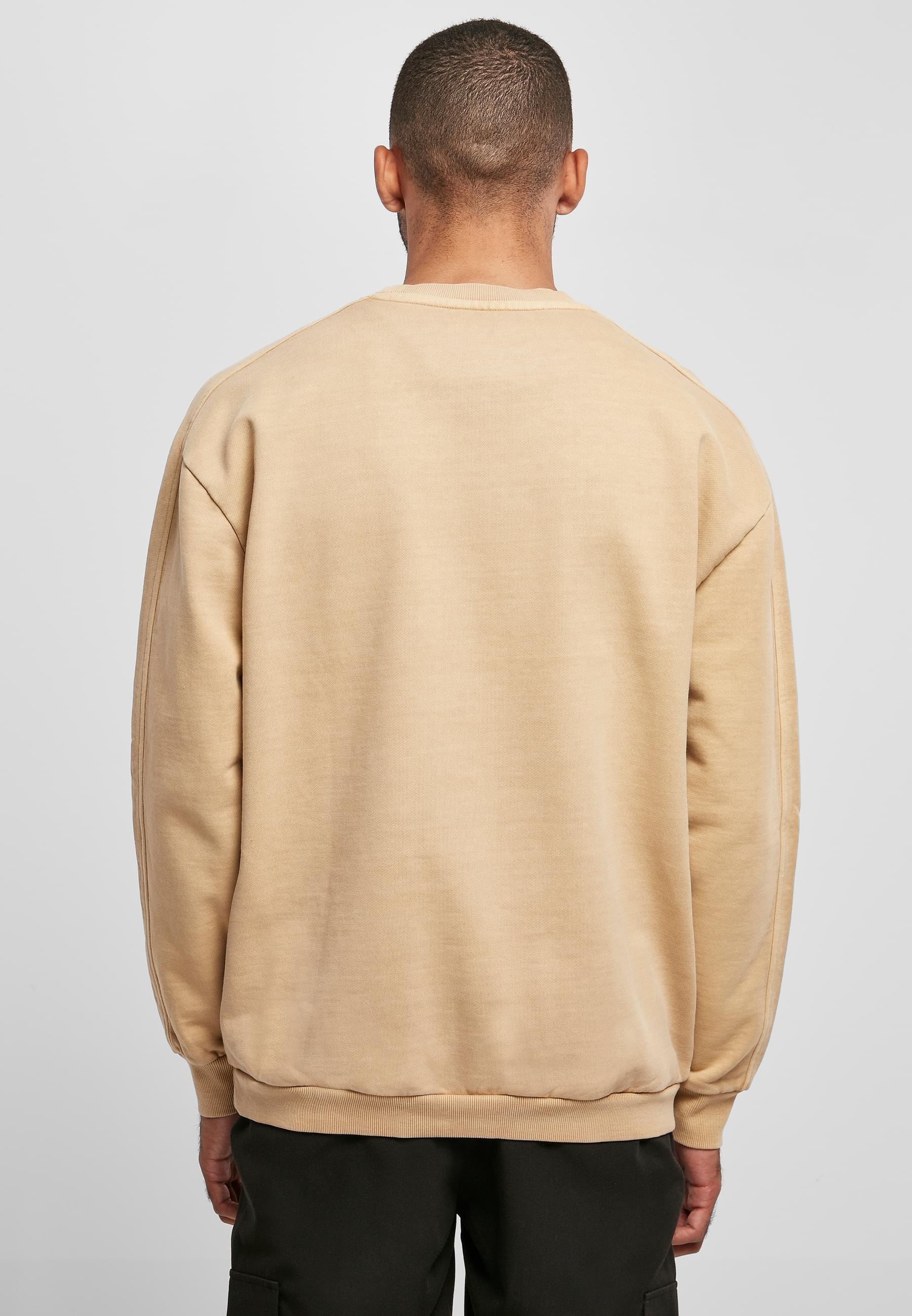 URBAN CLASSICS Rundhalspullover »Urban Classics Herren Heavy Terry Garment Dye Crew«, (1 tlg.)