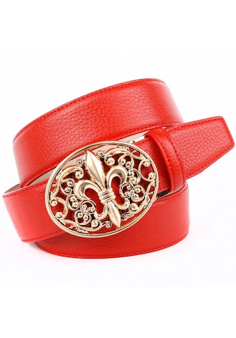 Anthoni Crown Ledergürtel, mit Lilien Emblem kaufen