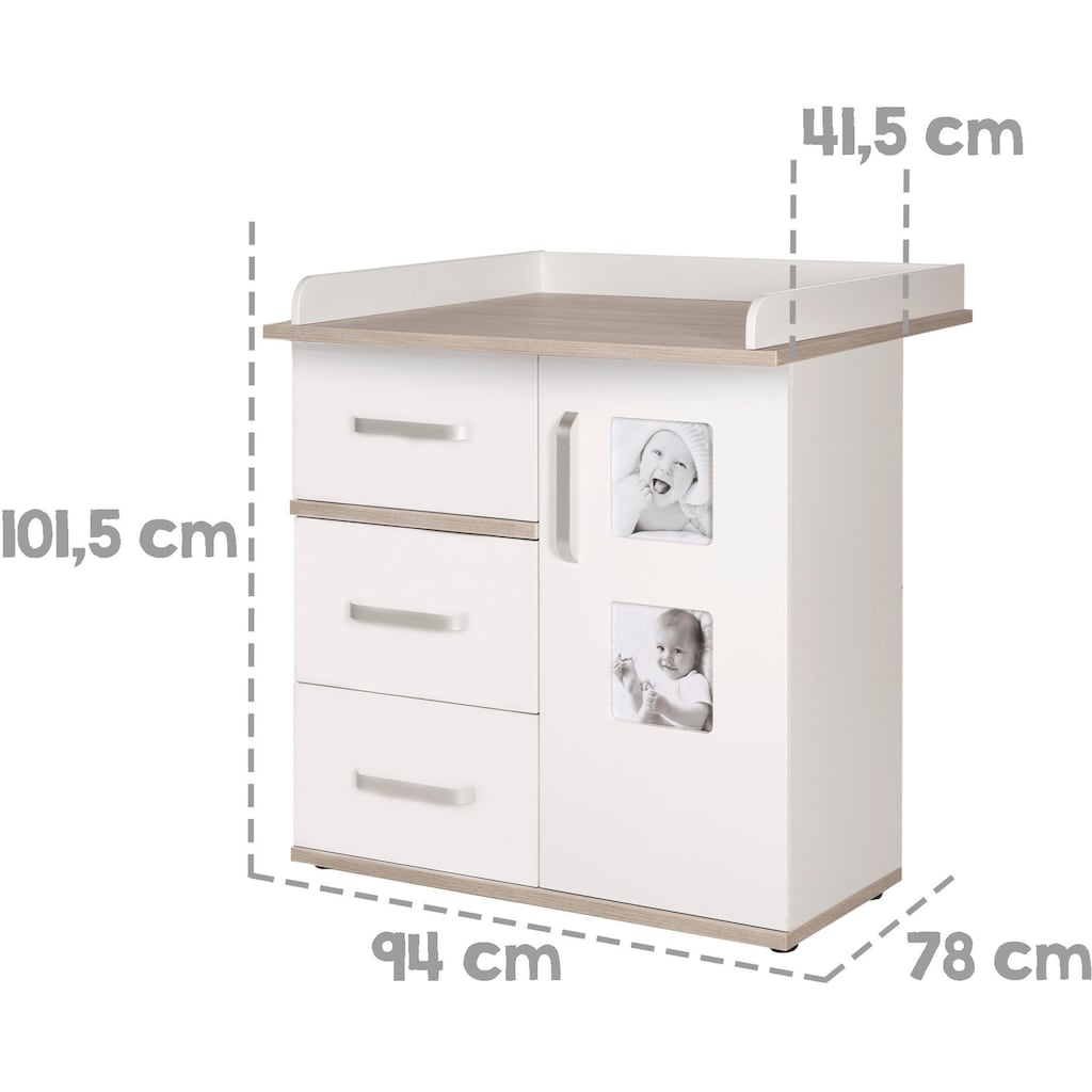 roba® Babyzimmer-Komplettset »Moritz«, (Set, 3 St., Kinderbett, Wickelkommode, Kleiderschrank)