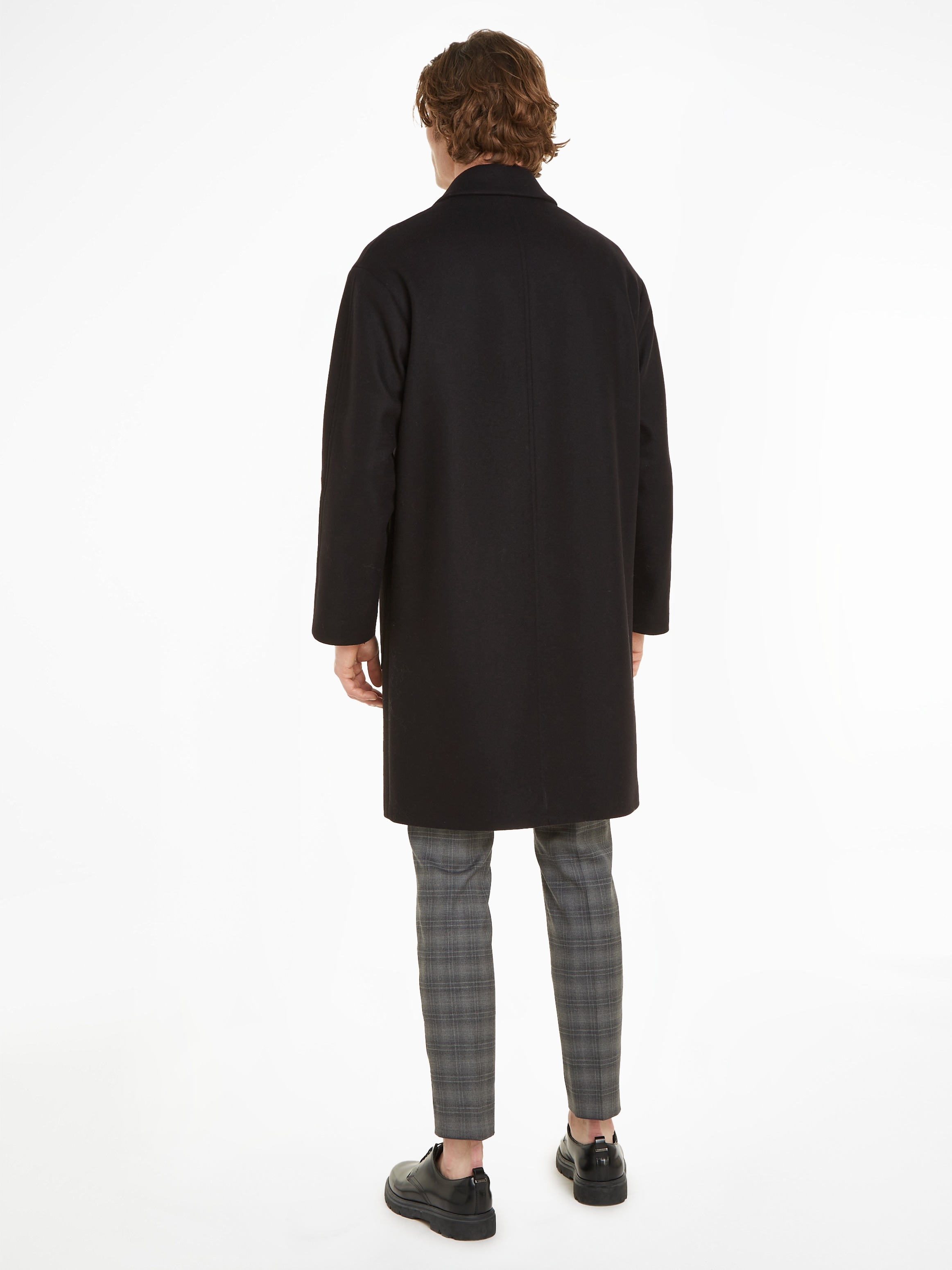 Calvin Klein Wollmantel »MODERN WOOL BLEND COAT«, mit Markenlabel