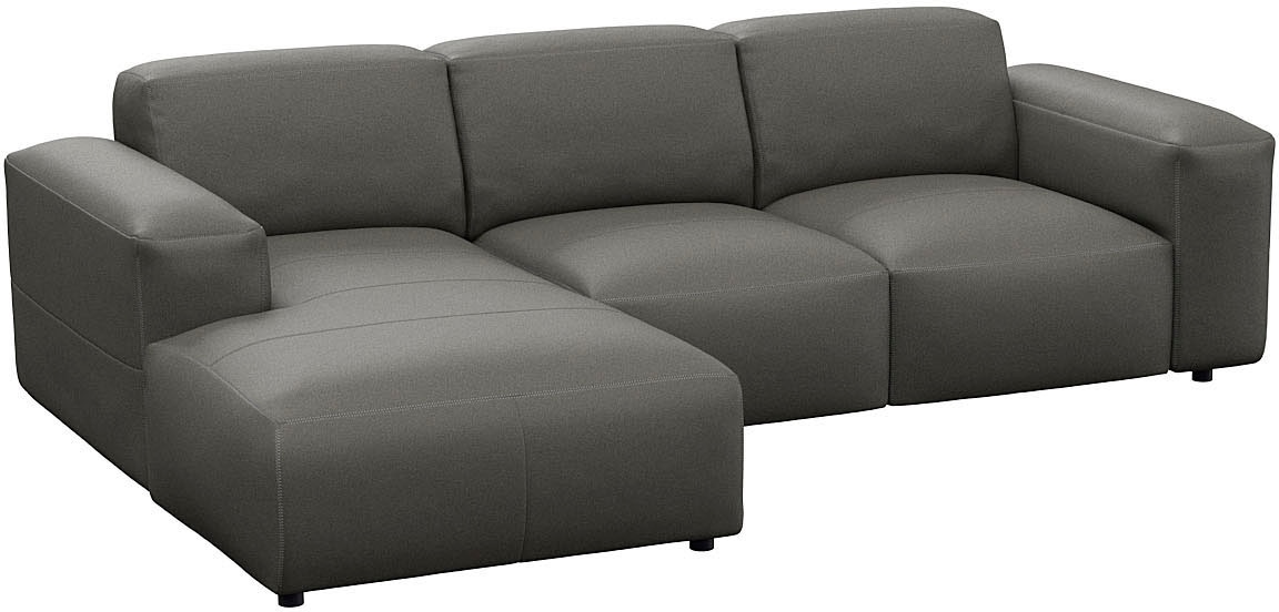 FLEXLUX Ecksofa »Lucera Chaislongue rechts oder links, L-Form, bequem«, modern & anschmiegsam, Kaltschaum, Stahl-Wellenunterfederung