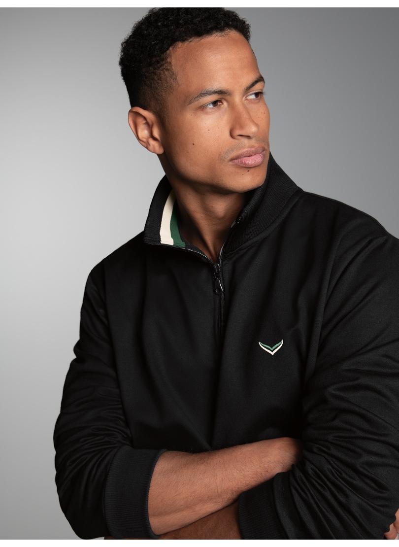 Trigema Sweatshirt »TRIGEMA Troyer mit kontrastfarbigen Elementen«

