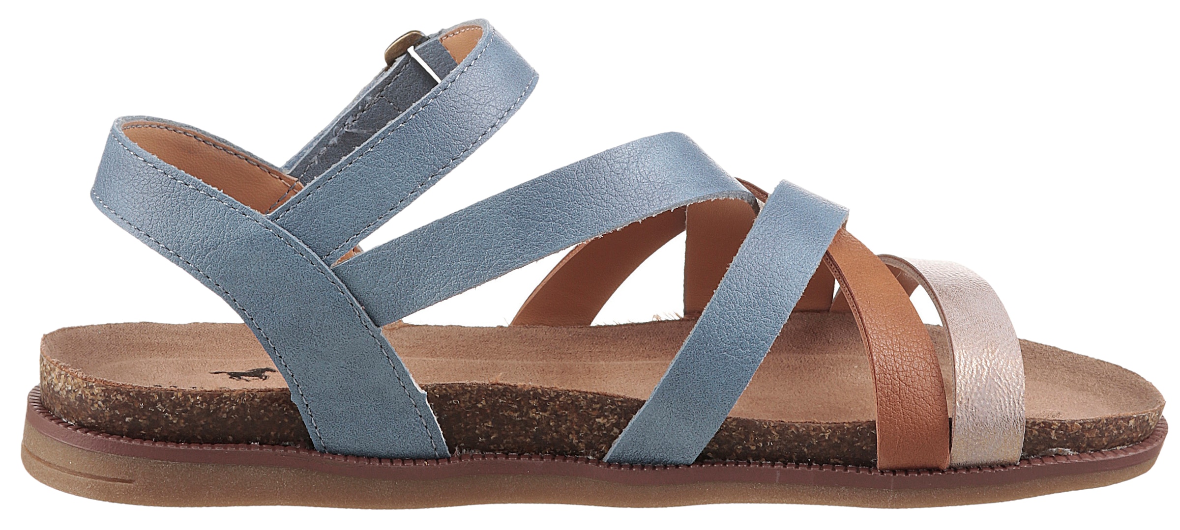 Mustang Shoes Riemchensandale, Barfußschuh, Klettschuh, Sommerschuh mit Tieffußbett