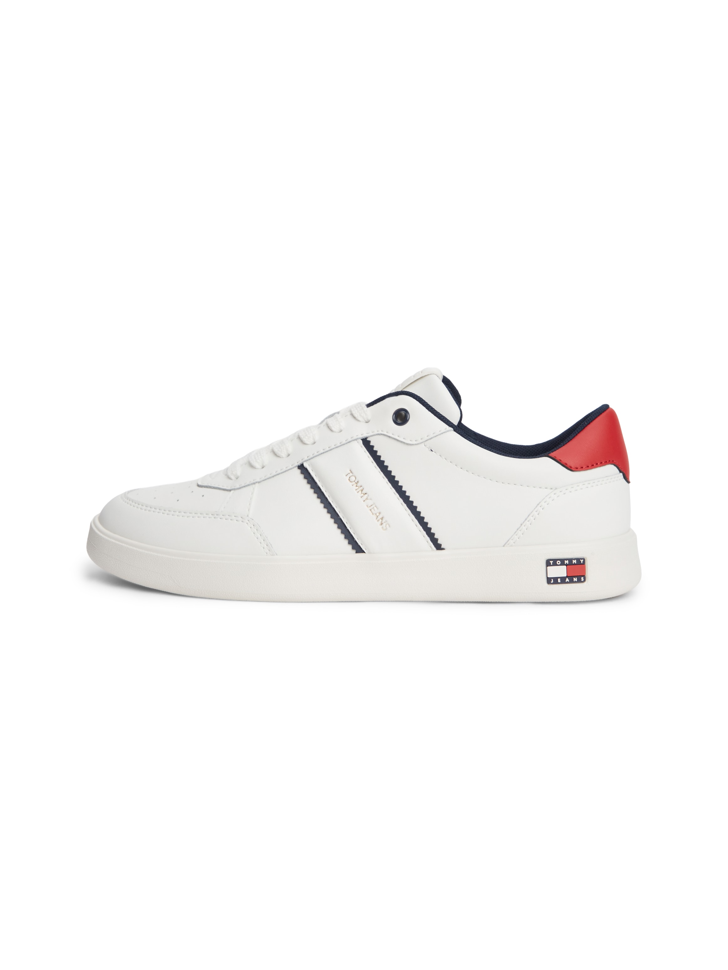 Tommy Jeans Sneaker »LIGHTWEIGHT FLAG LEATHER COURT«  Freizeitschuh, Halbschuh, Schnürer mit Logoflagge im Plateau