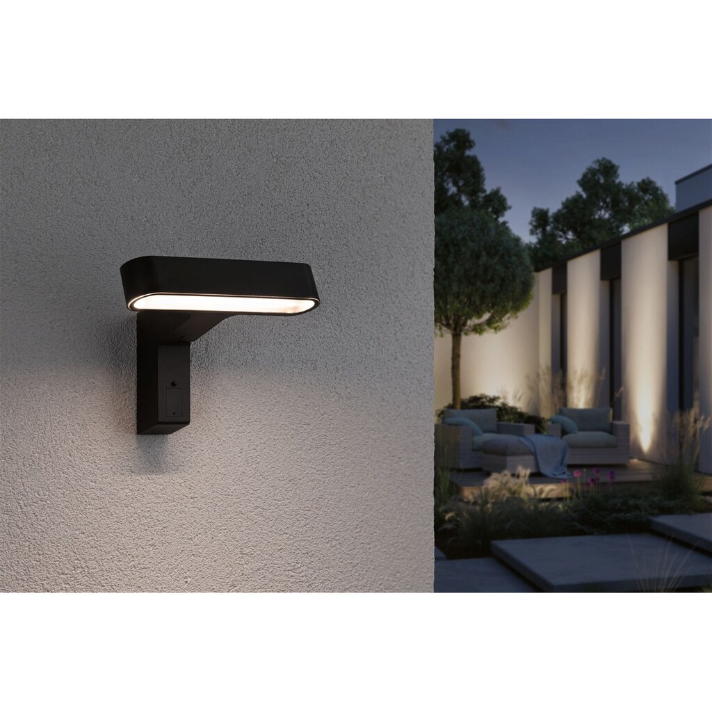Paulmann LED Außen-Wandleuchte »House Ito 227x159mm 6W 450lm 230V 65° Anthrazit Metall, Kunststoff«, 1 flammig-flammig