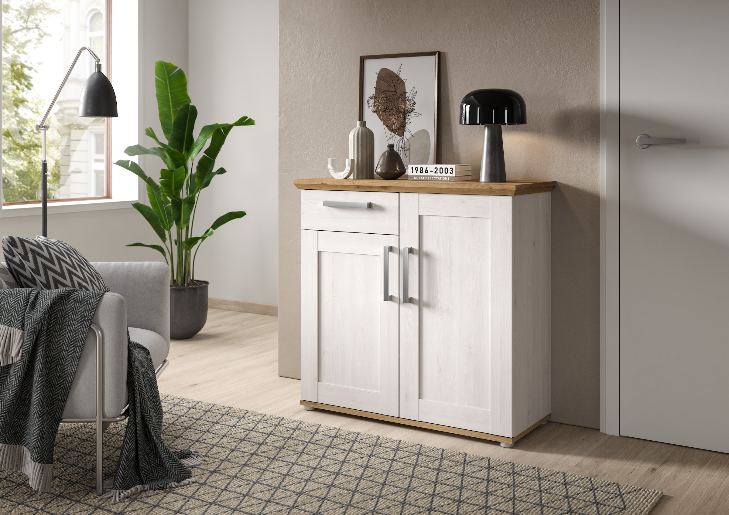 Home affaire Kommode "COSENZA, TOPSELLER, Breite 95 cm, 2 Türen, 1 Schubkas günstig online kaufen
