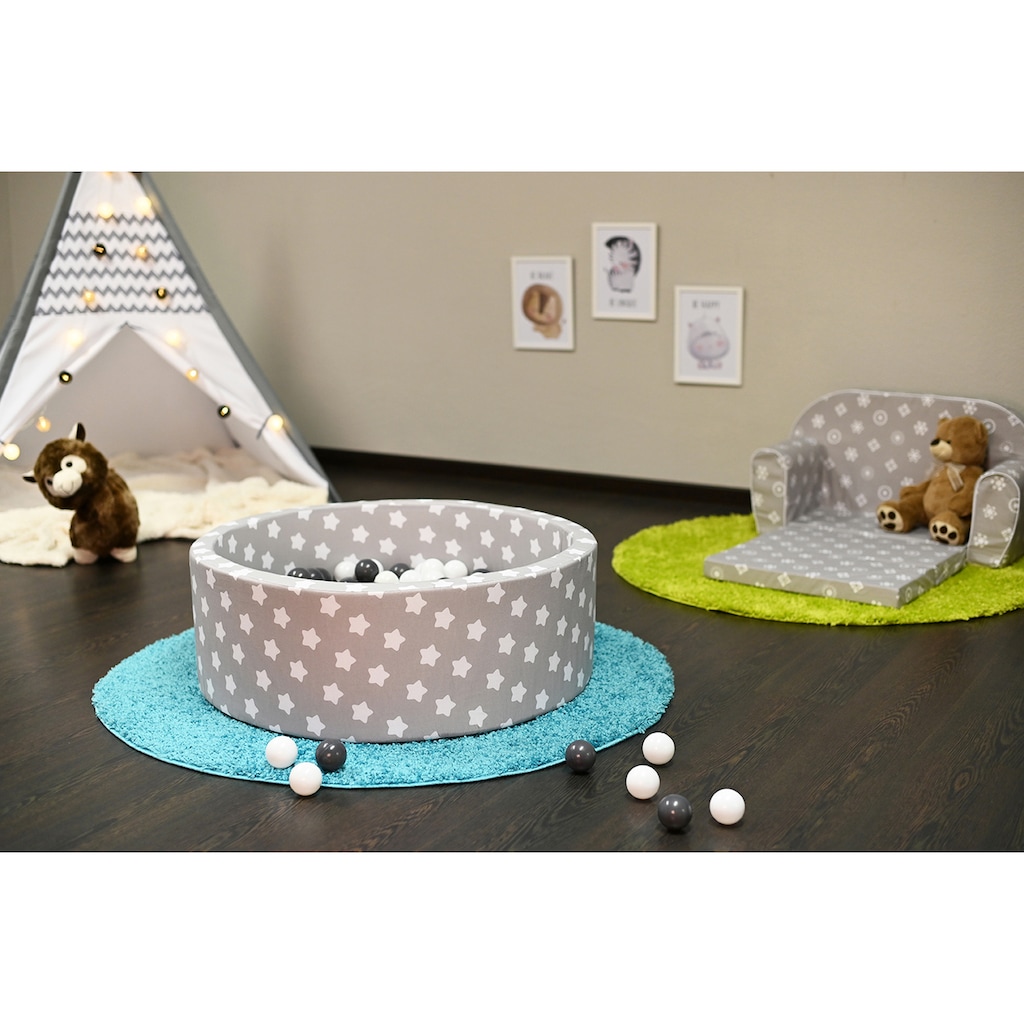 Knorrtoys® Bällebad »Soft, Grey White Stars«