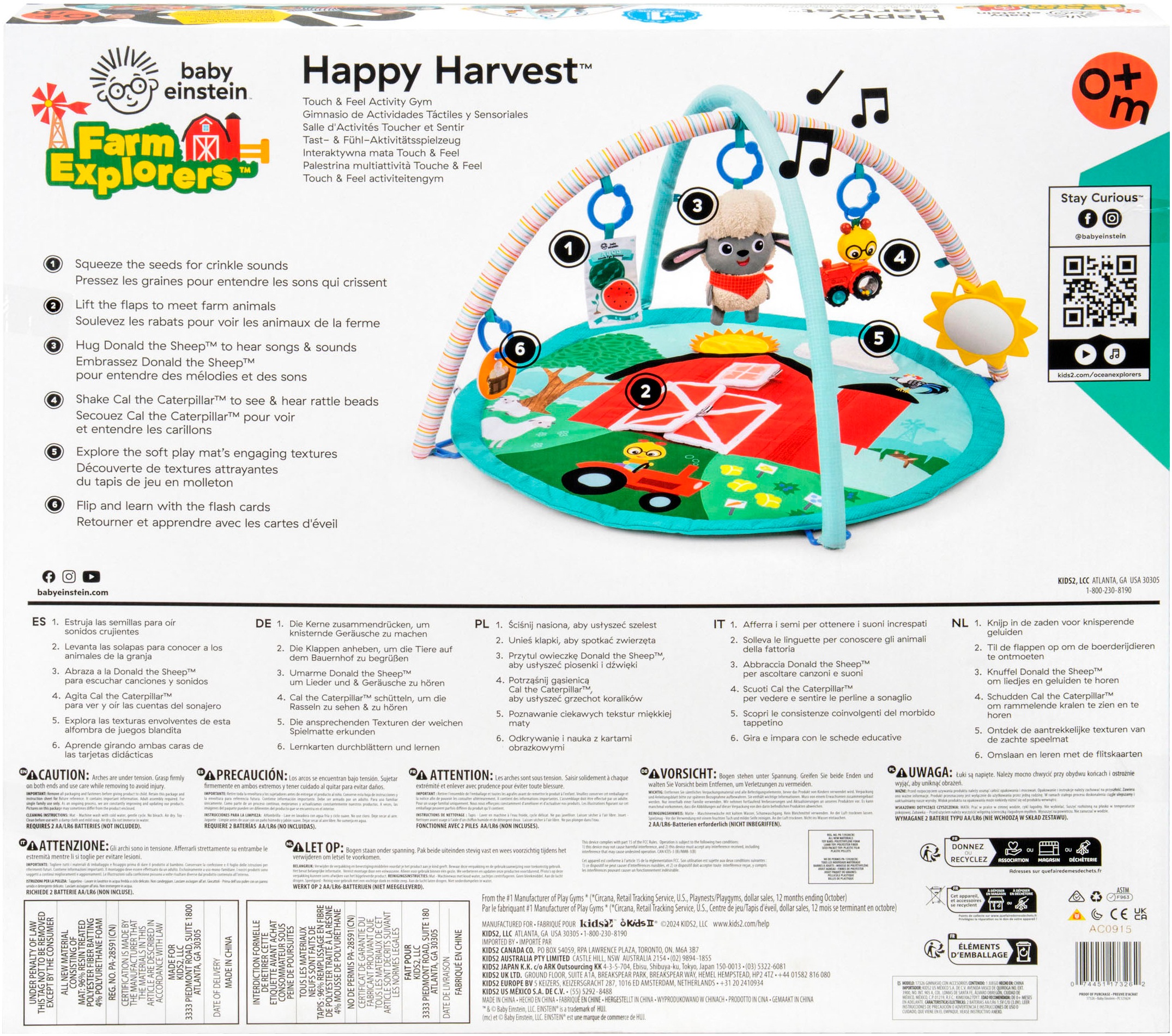 Baby Einstein Spielbogen »Happy Harvest Touch & Feel Activity Gym«, mit Soundeffekt