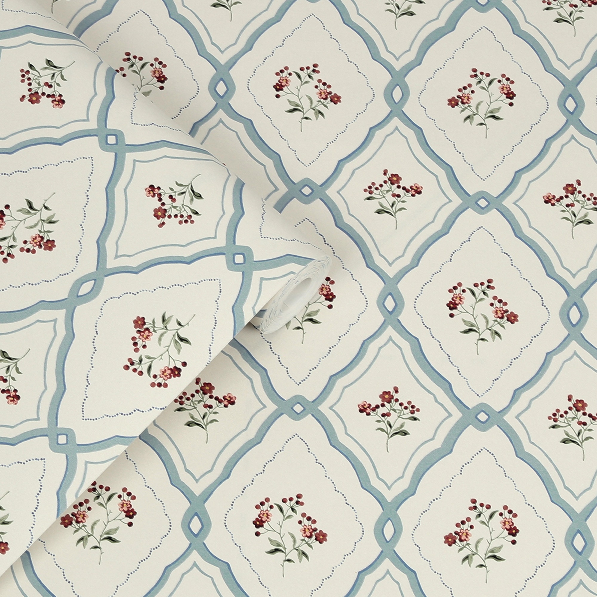 LAURA ASHLEY Vliestapete »Pinford Trellis«, geblümt, 10mx52cm (ca. 5m2)