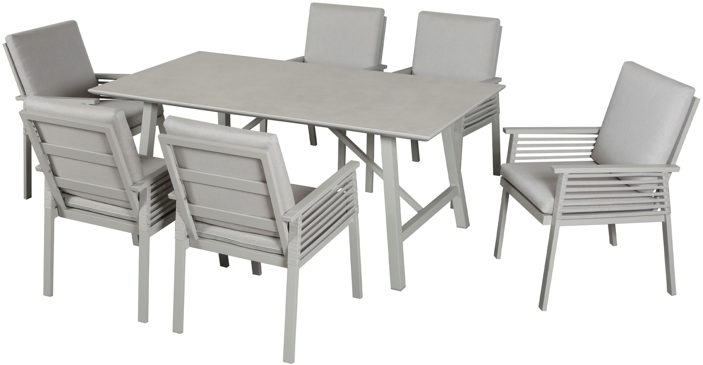 KONIFERA Garten-Essgruppe "Edessa, TOPSELLER" Set, 6x Sessel, 6x Sitzauflag günstig online kaufen