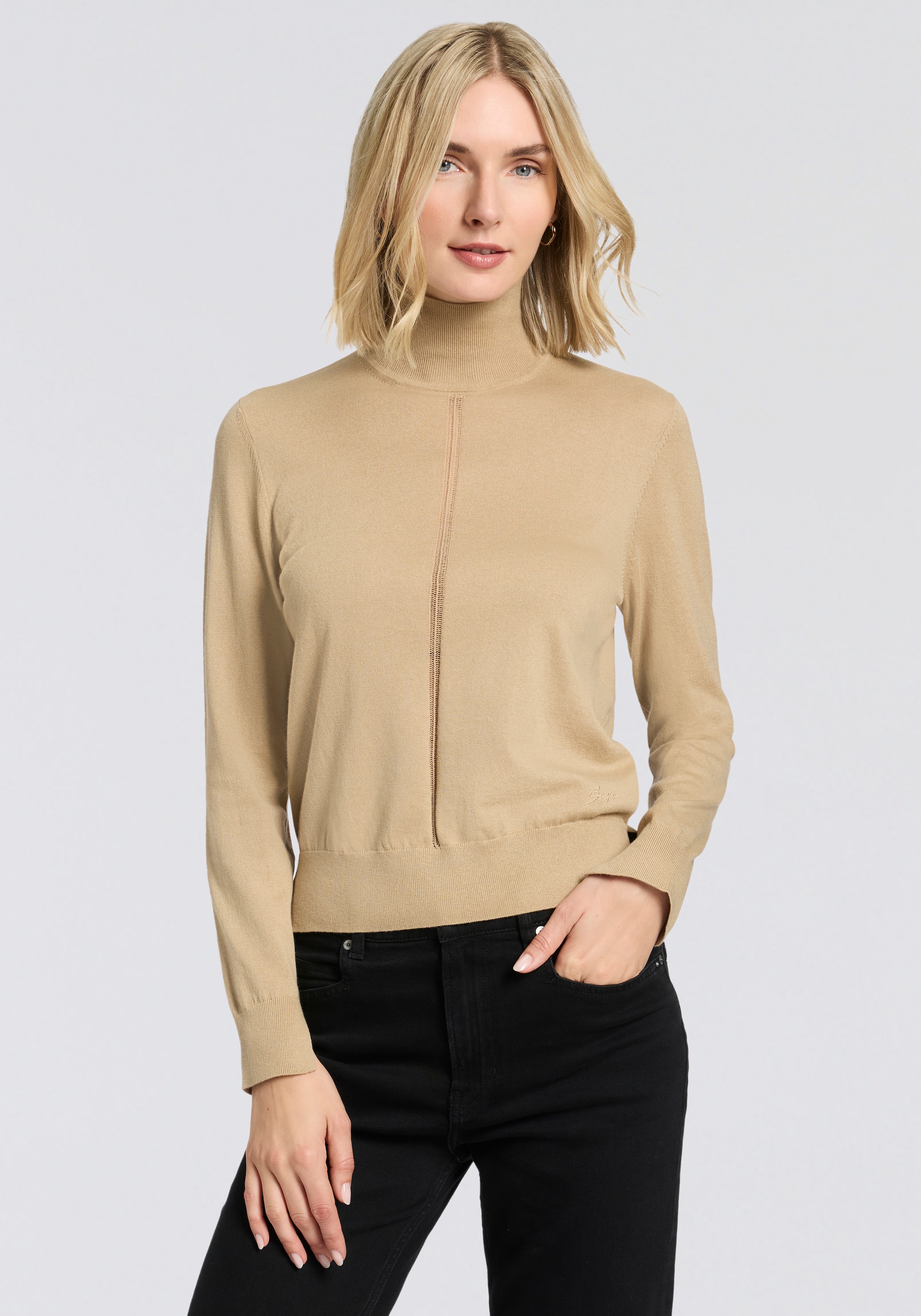 BOSS ORANGE Rollkragenpullover "Faghettini Premium Damenmode", aus softer W günstig online kaufen