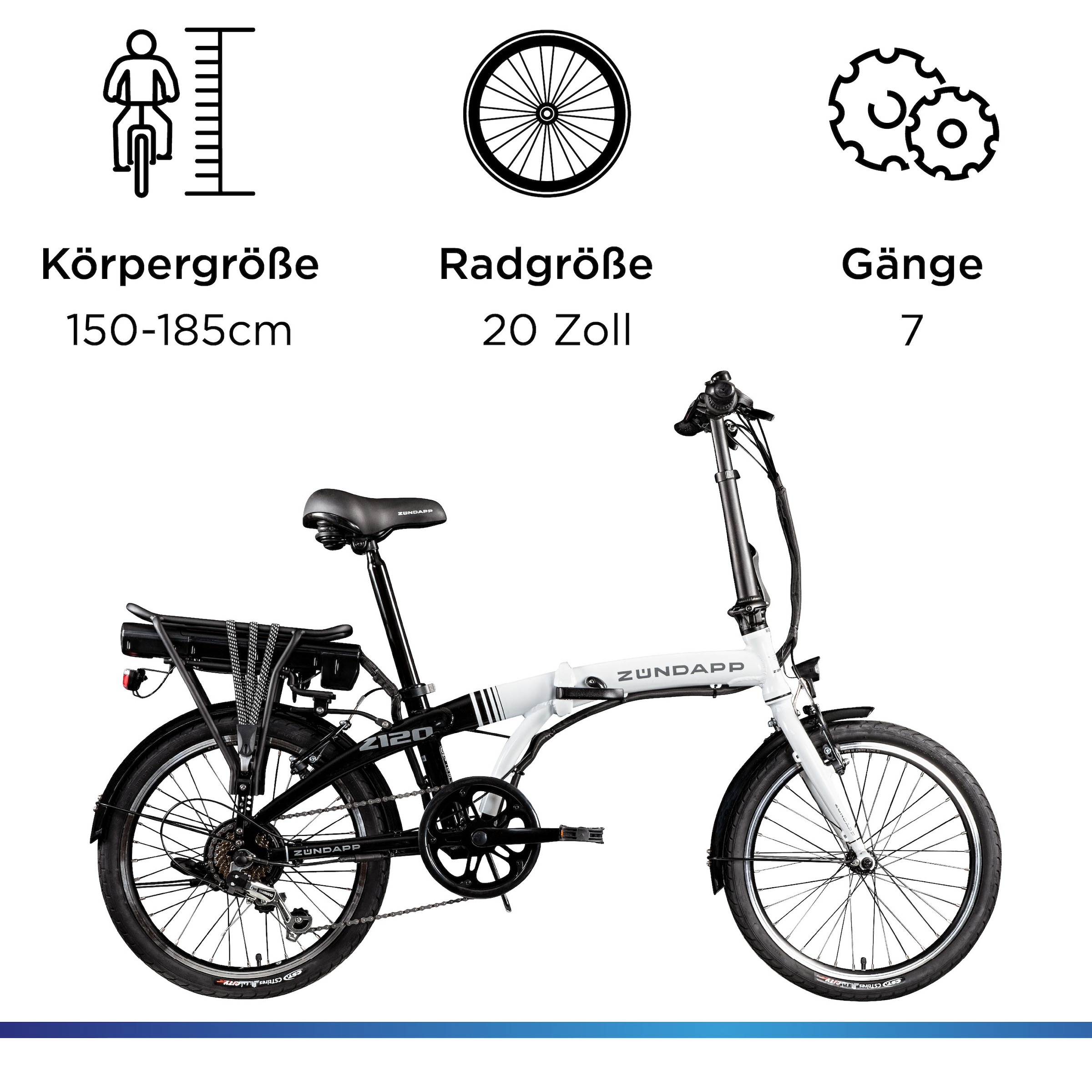 Zündapp E-Bike »Z120«, 7 Gang, Shimano, Tourney, Heckmotor 250 W, Pedelec, Elektrofahrrad für Damen u. Herren