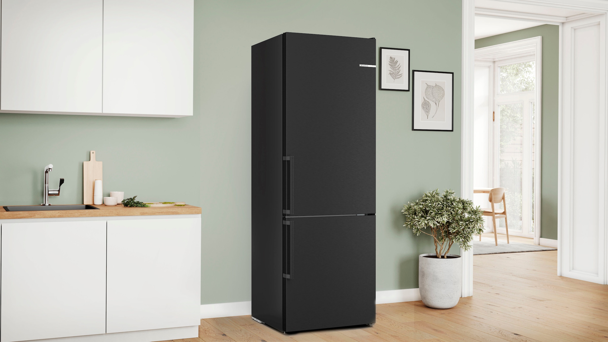 BOSCH Kühl-/Gefrierkombination Serie 4 »KGN49OXBT«, hergestellt aus CO²-reduzierten Materialien
