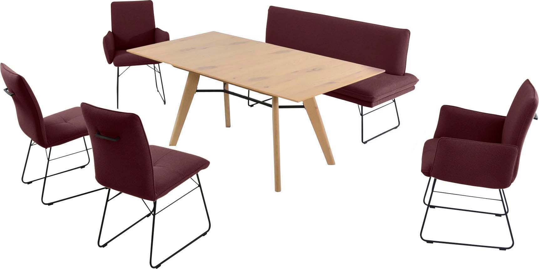 K+W Komfort & Wohnen Essgruppe "Giacomo IV" 6 Stk. tlg. Polsterbank in 2 Gr günstig online kaufen
