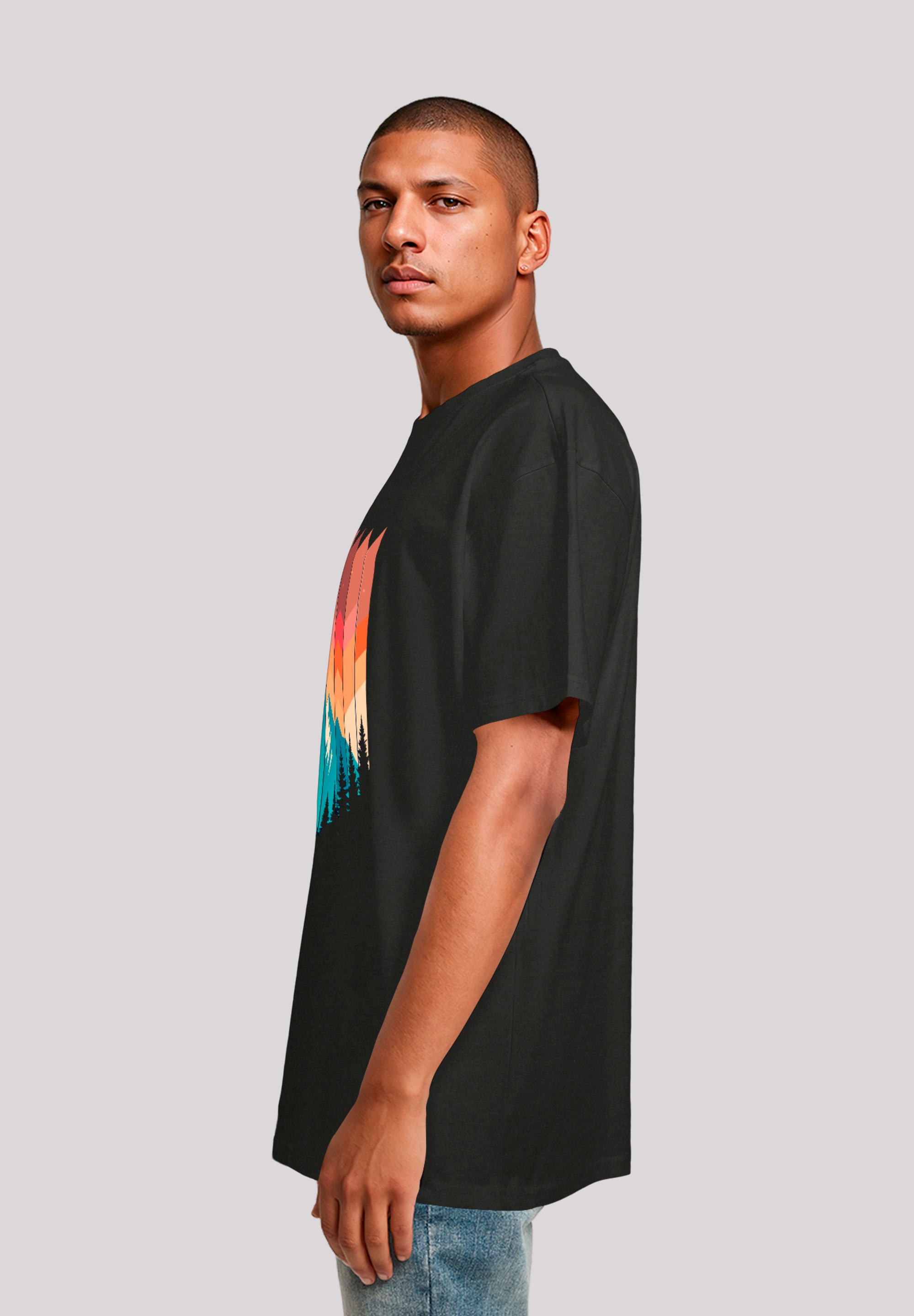 F4NT4STIC T-Shirt »Berg Sonnenuntergang Geometrisch«, Premium Qualität