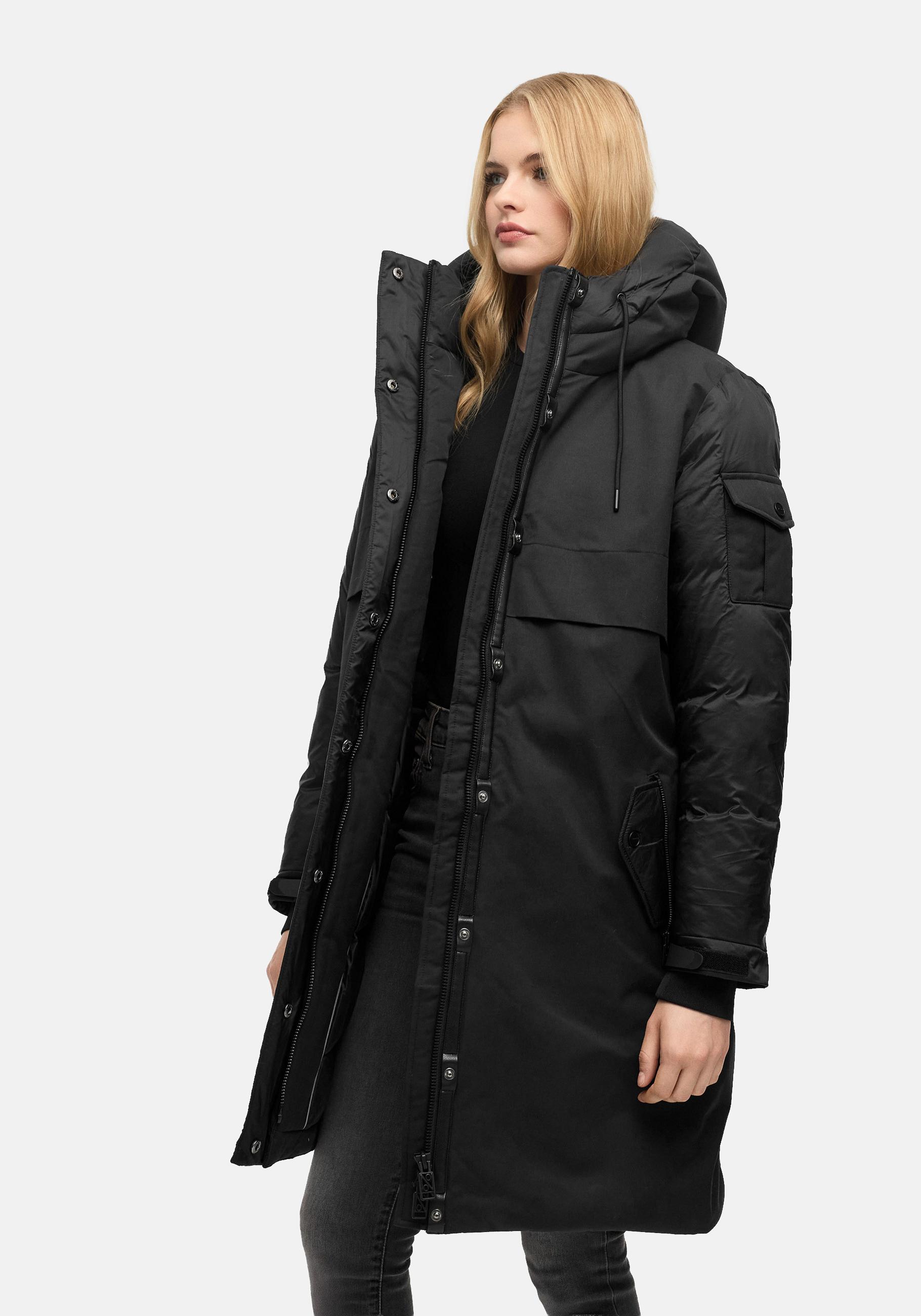 Navahoo Funktionsmantel "Peakstorm 14" Modischer Damen Wintermantel aus Materialmix