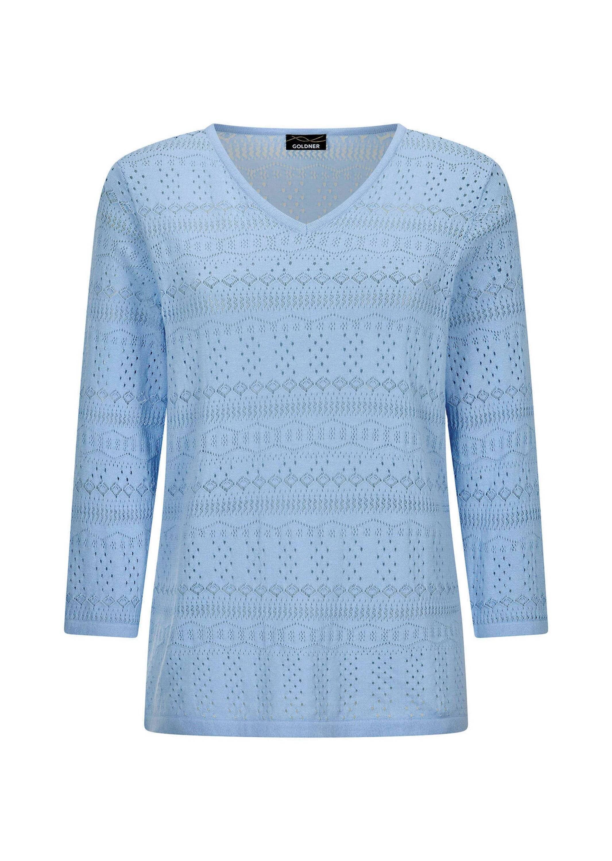 GOLDNER Rundhalspullover "Sommerpullover mit V-Ausschnitt" angenehmer Trage günstig online kaufen