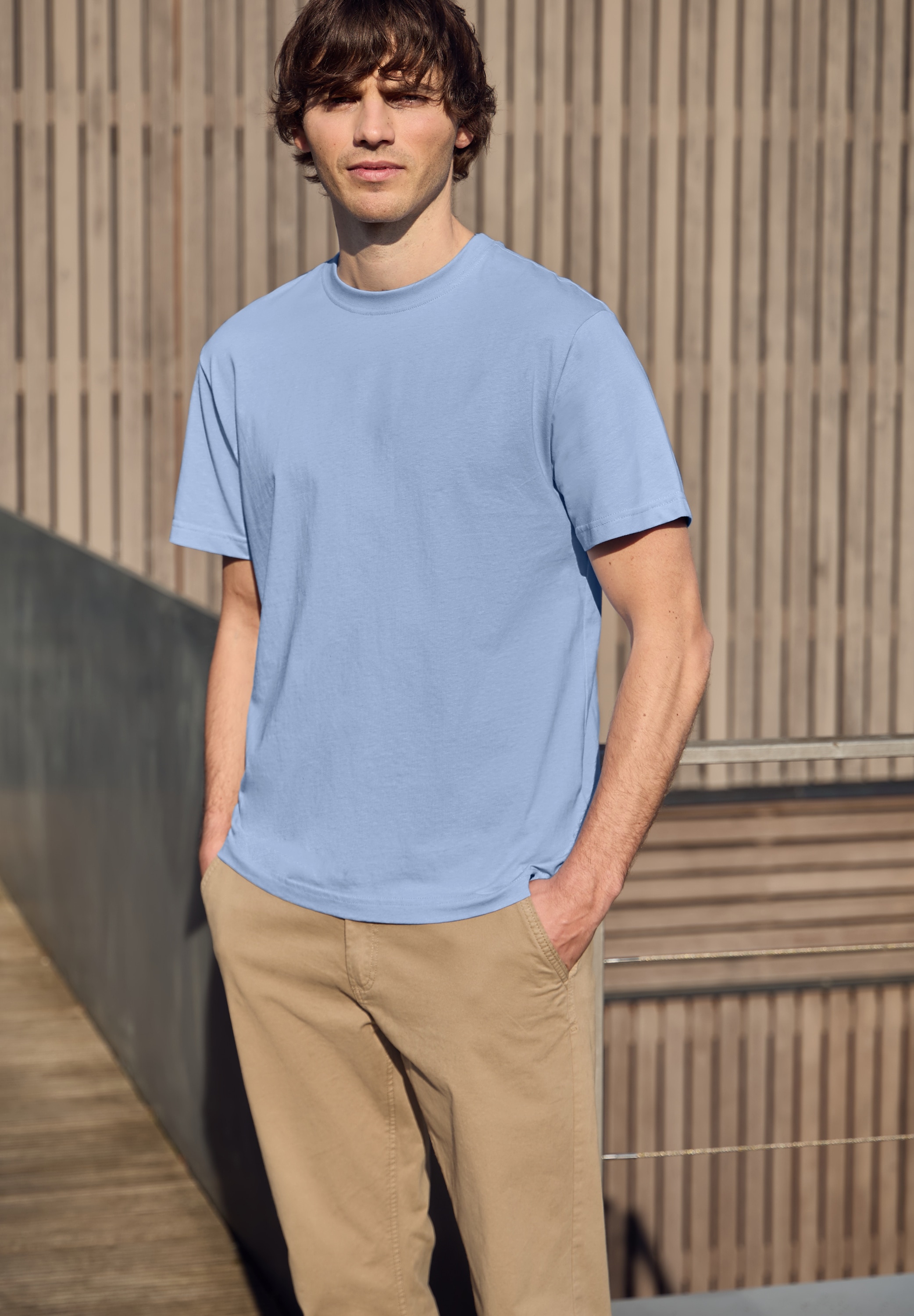 STREET ONE MEN T-Shirt aus reiner Baumwolle günstig online kaufen