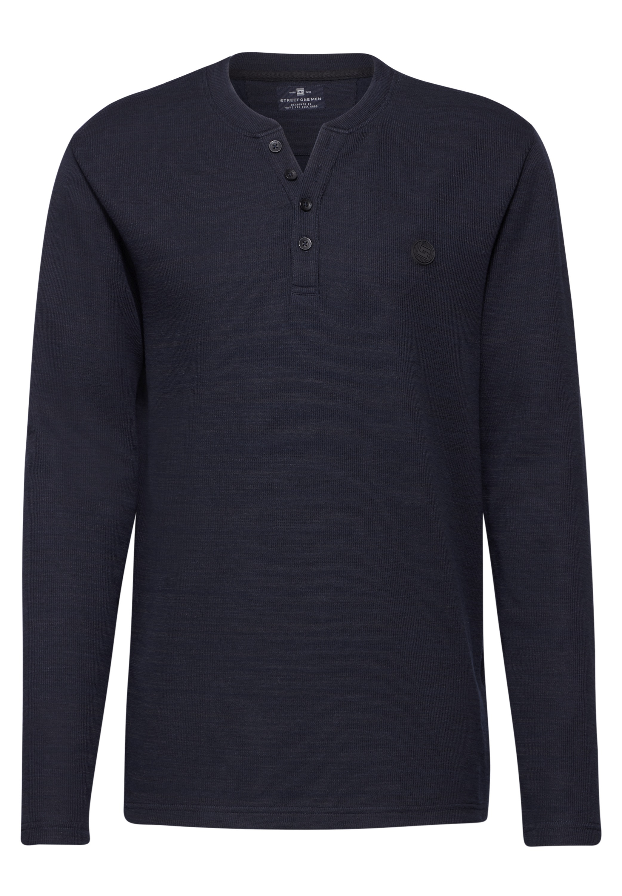STREET ONE MEN Langarmshirt, bestehend aus einem Materialmix