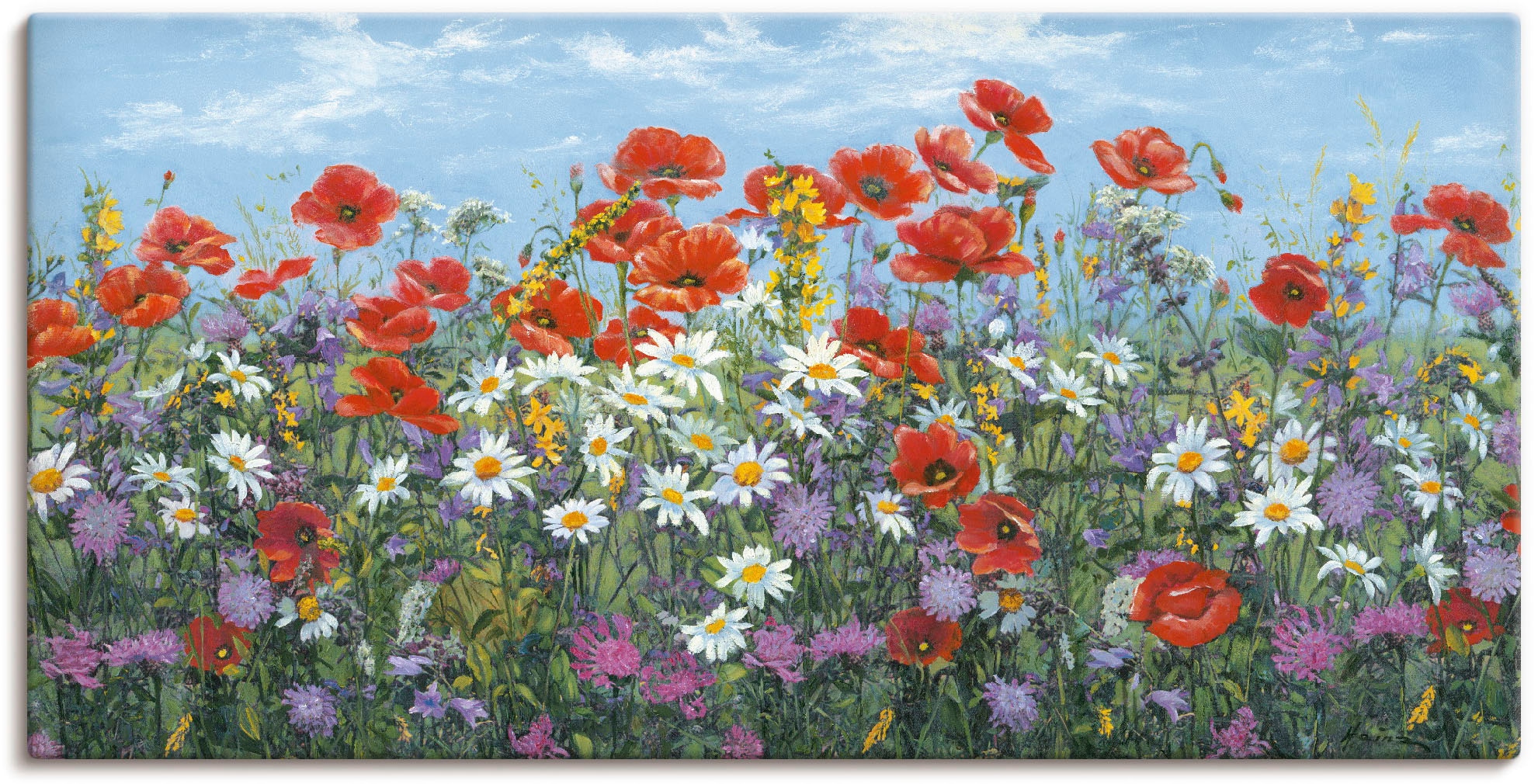 Artland "Almwiese" Blumenwiese 1 Stk. tlg. auf Holzrahmen gespannt günstig online kaufen