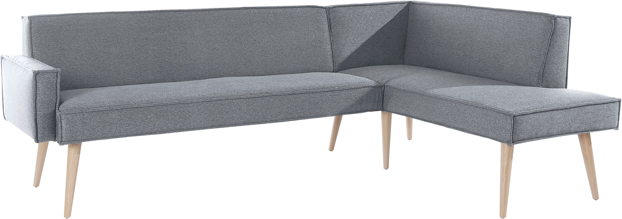 exxpo - sofa fashion Eckbank »Lungo, moderne Kedernaht, bequem und elegant, hoher Holzfuß«, hochwertige Detailverarbeitung, frei im Raum stellbar