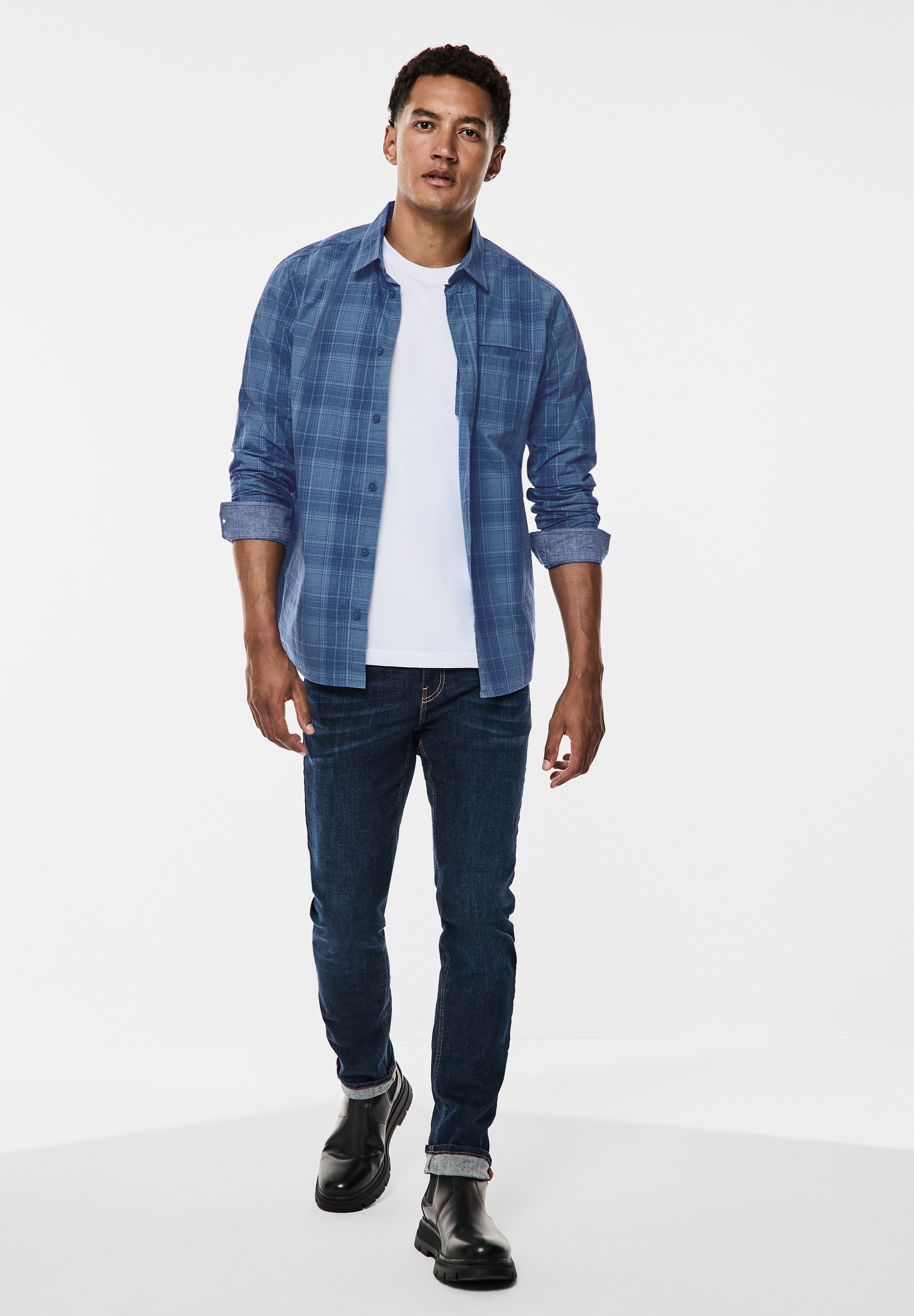 STREET ONE MEN Karohemd, aus reiner Baumwolle