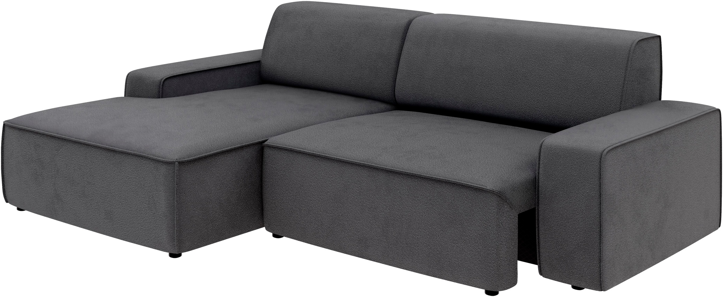 TRENDMANUFAKTUR Ecksofa »Graz, wahlweise mit Sitzvorschub und Bettkasten, L-Form, Breite 246 cm«, in Cord-, haustierfreundlichem LEO Struktur- oder LUMOS-3D-Bezug