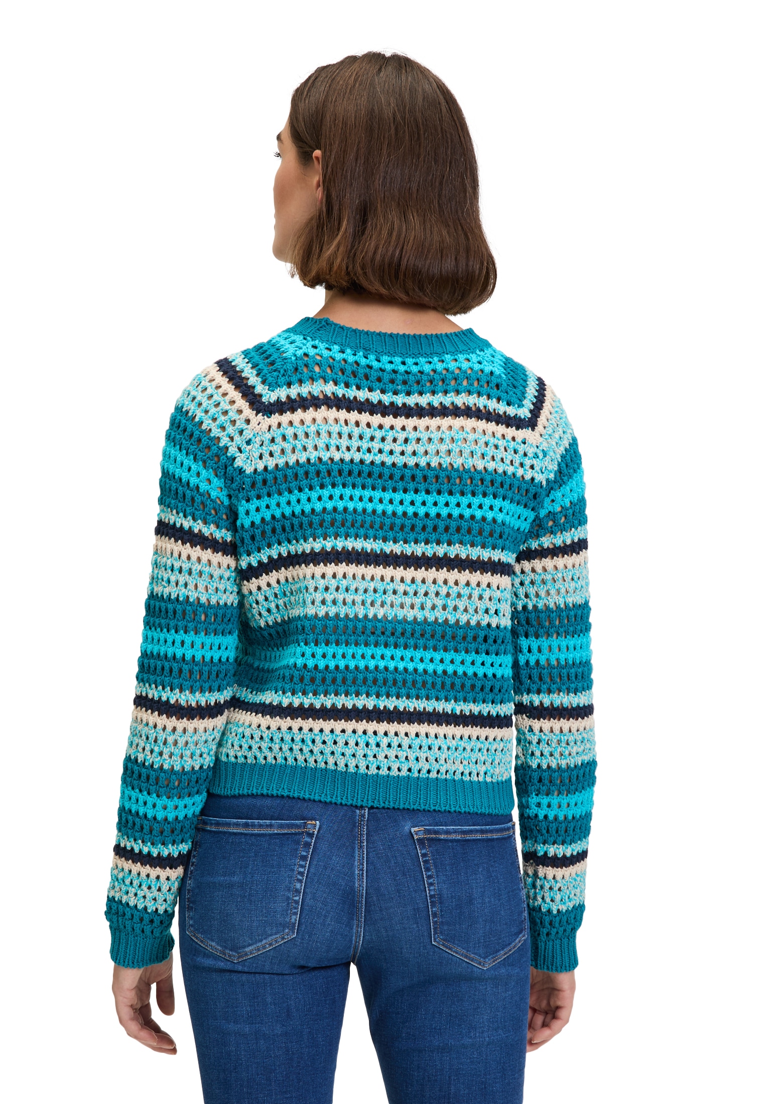 Betty&Co Strickpullover »Betty & Co Damen Lochstrick-Pullover mit Rippbündchen«, (1 tlg.), Struktur