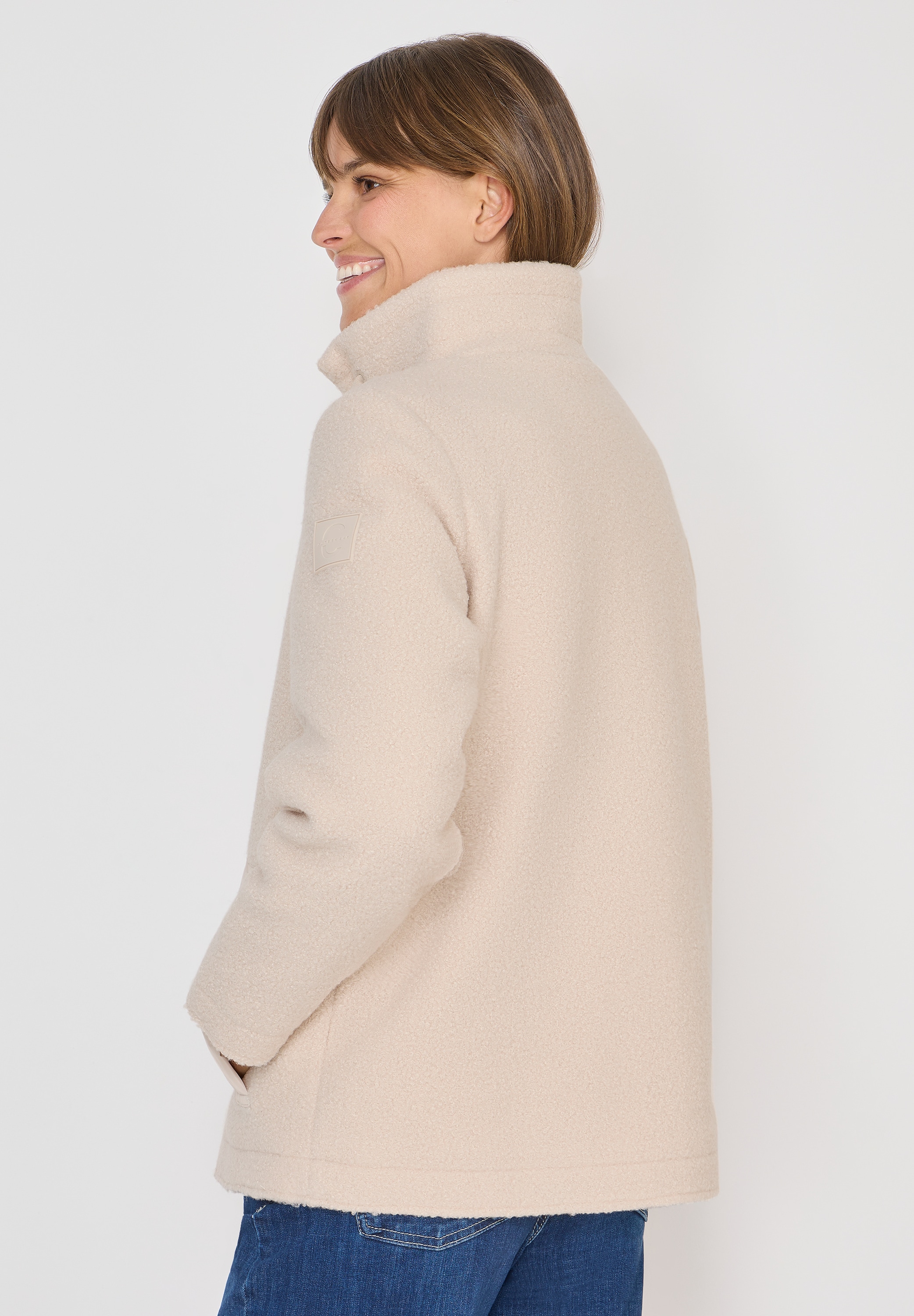 Cecil Fellimitatjacke ohne Kapuze mit Stehkragen