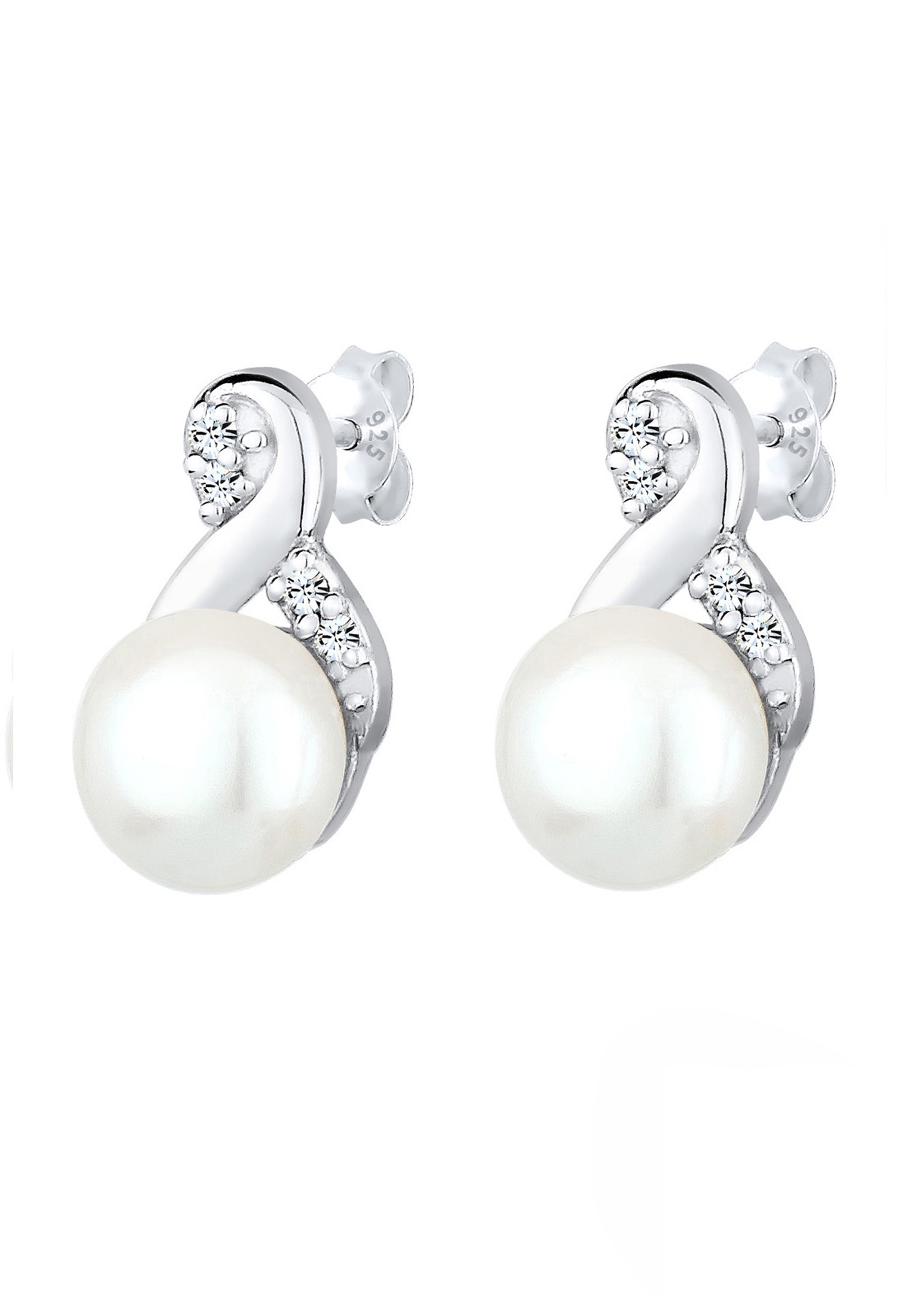ELLI Infinity Stud Earrings White 925 Sterling Silver 2