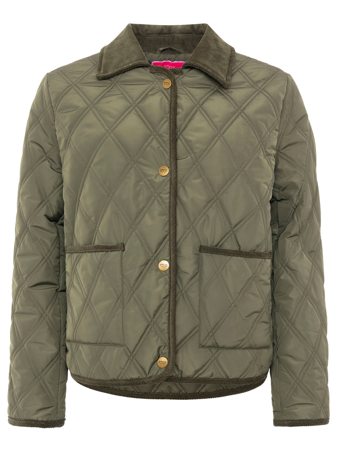 Zwillingsherz Steppjacke »"Classic"« ohne Kapuze Kordkragen, Knopfleiste und Taschen