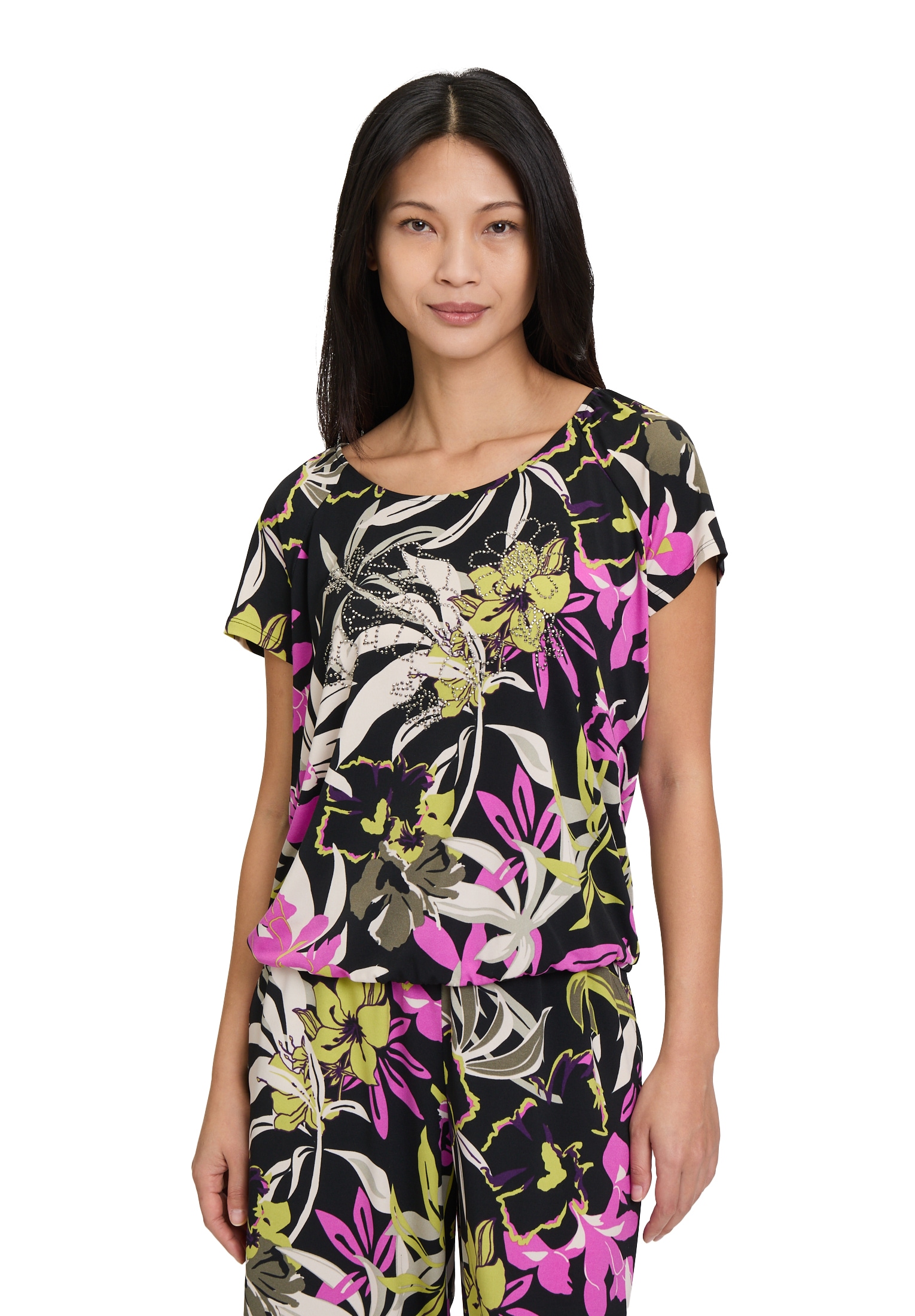 Betty Barclay Kurzarmshirt "Damen Printshirt mit Gummizug", 1 Stk. Glitzers günstig online kaufen