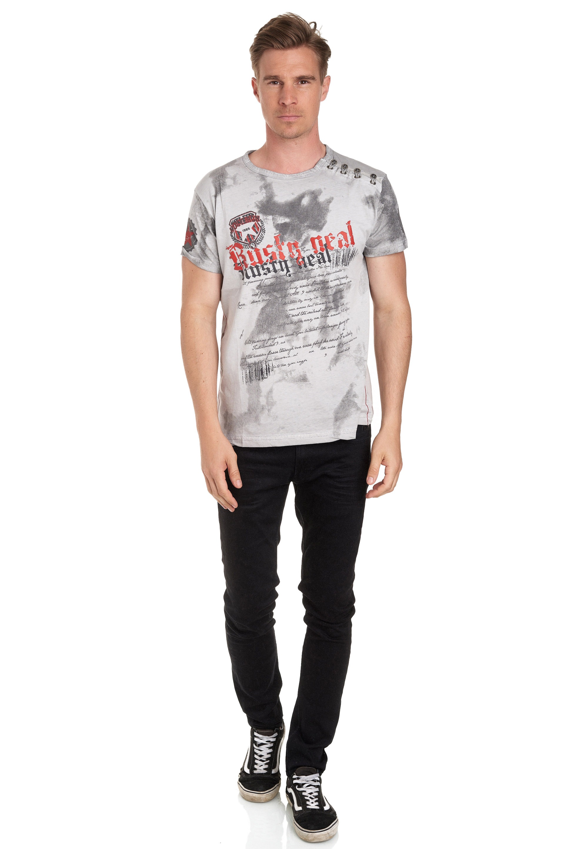 Rusty Neal T-Shirt, in tollem Batik-Design