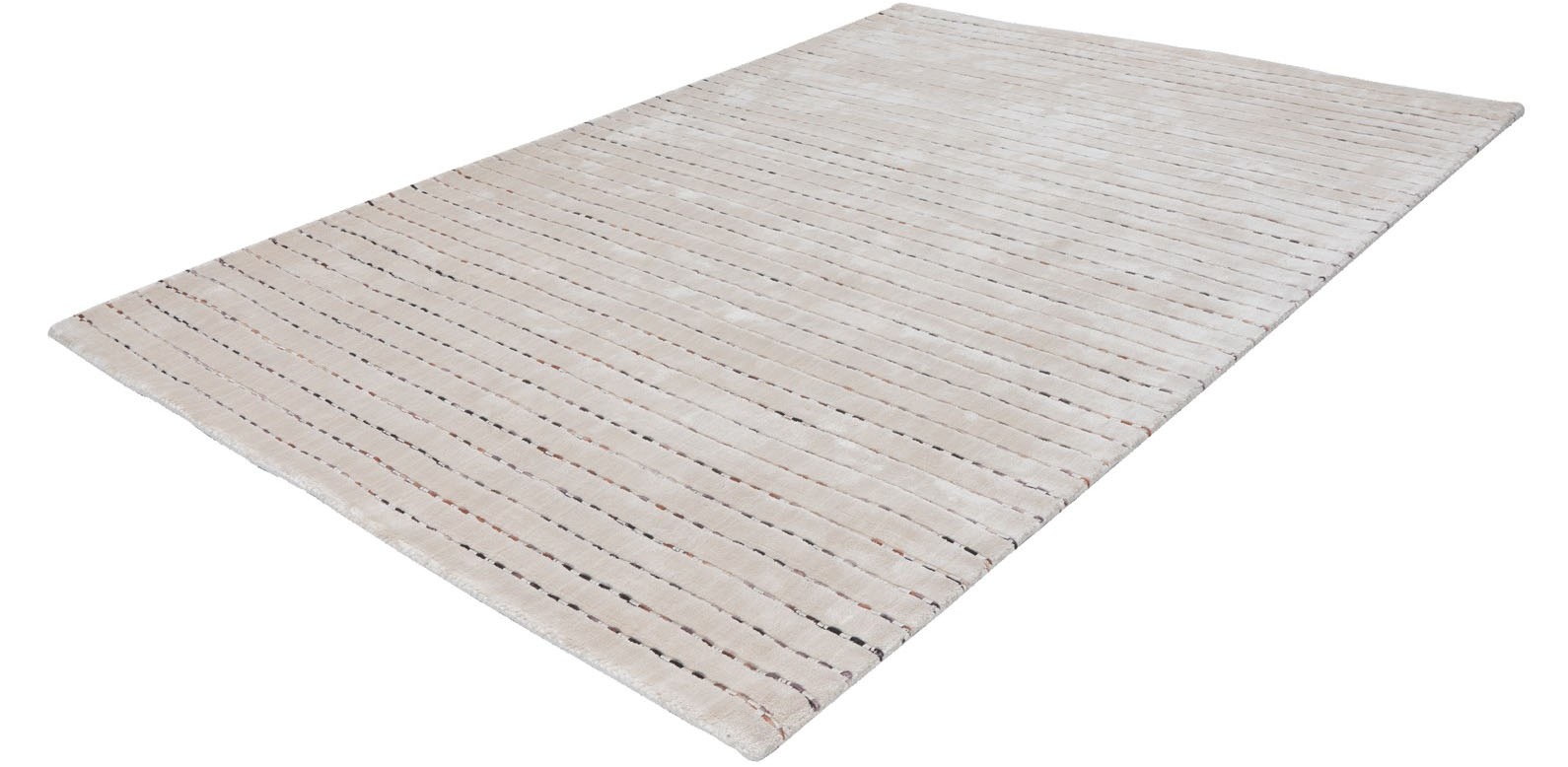Teppich KAYOOM "Prime 110", beige (beige, multi), B:80cm H:15mm L:150cm, Viskose, Teppiche, Teppich, Handgefertigtes Unikat, sehr weiche Haptik, pflegeleicht 2
