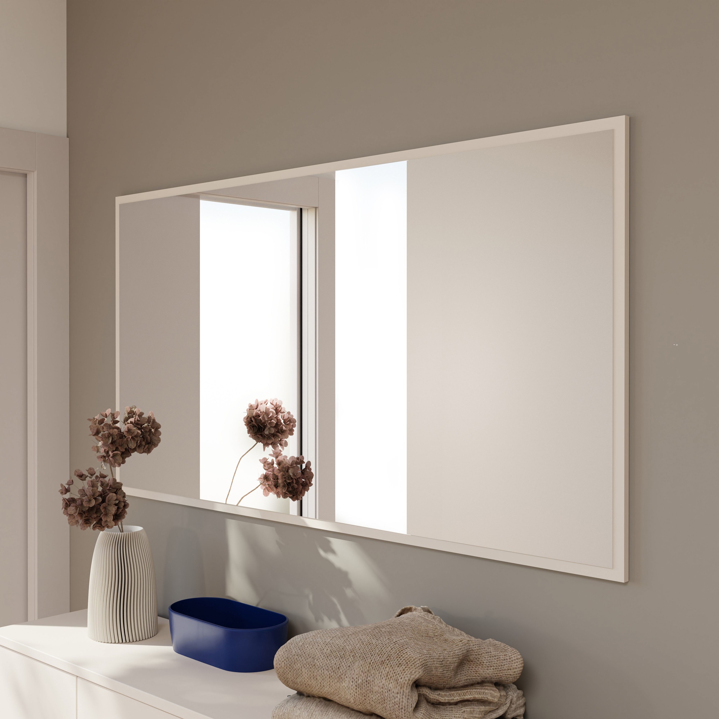 FORTE Garderobenspiegel B/H/T 143,4/76/1,8 cm, Wandmontage günstig online kaufen