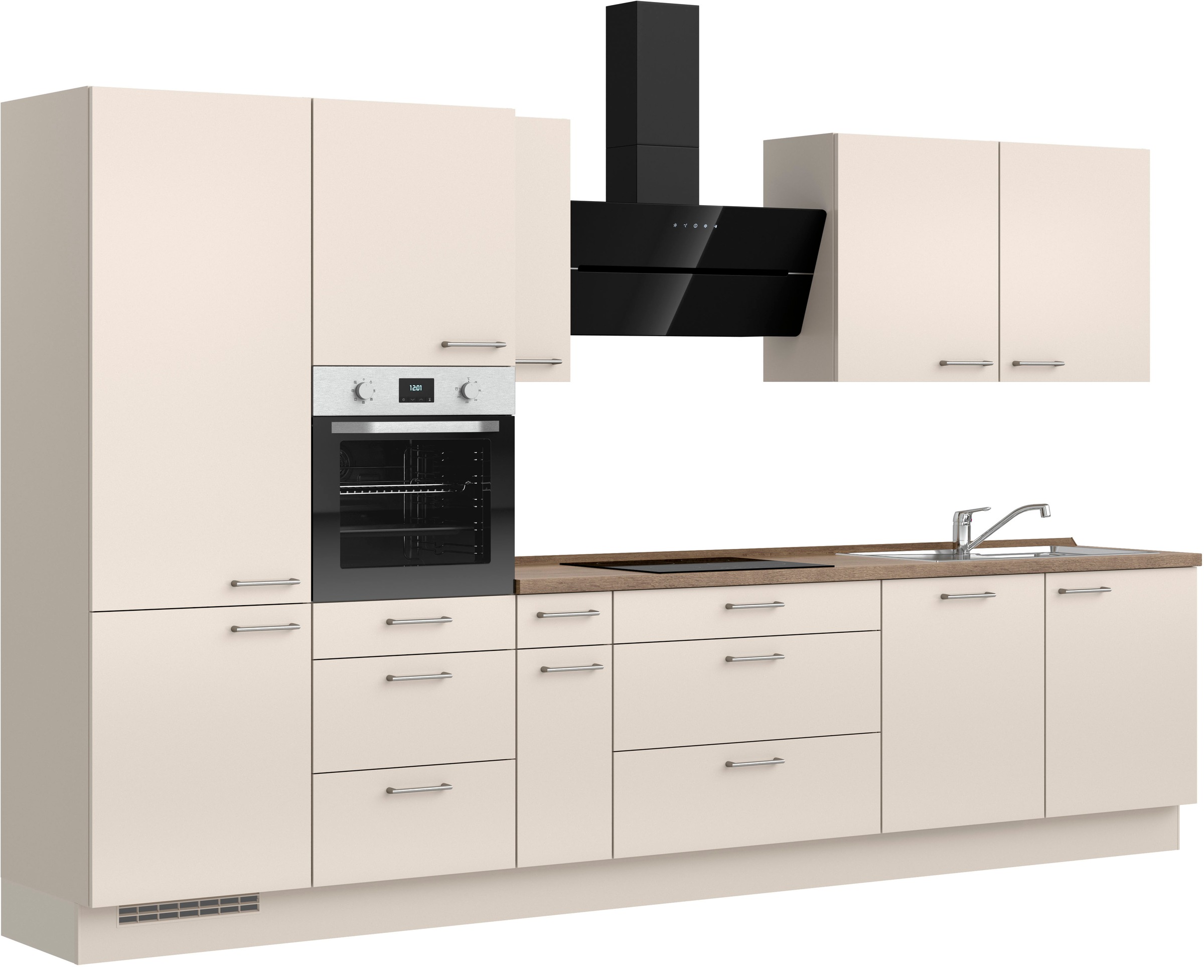 nobilia® Küchenzeile »"Laser II"«, vormontiert, Ausrichtung wählbar, Breite 360 cm, wahlw. mit E-Geräten