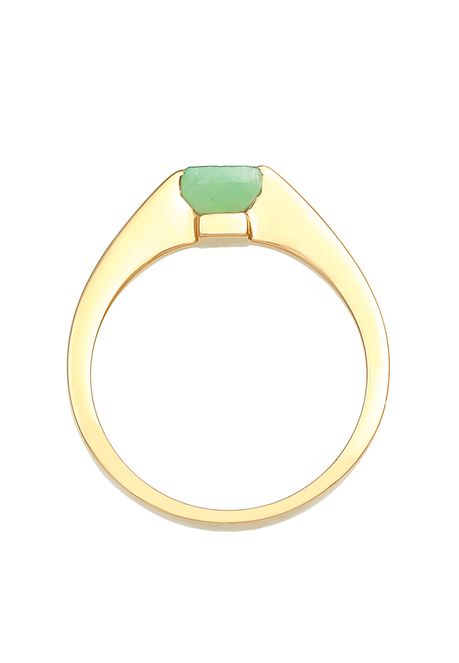 Elli Premium Fingerring »Jade Grün Dreieck klassik 925 Silber vergoldet«