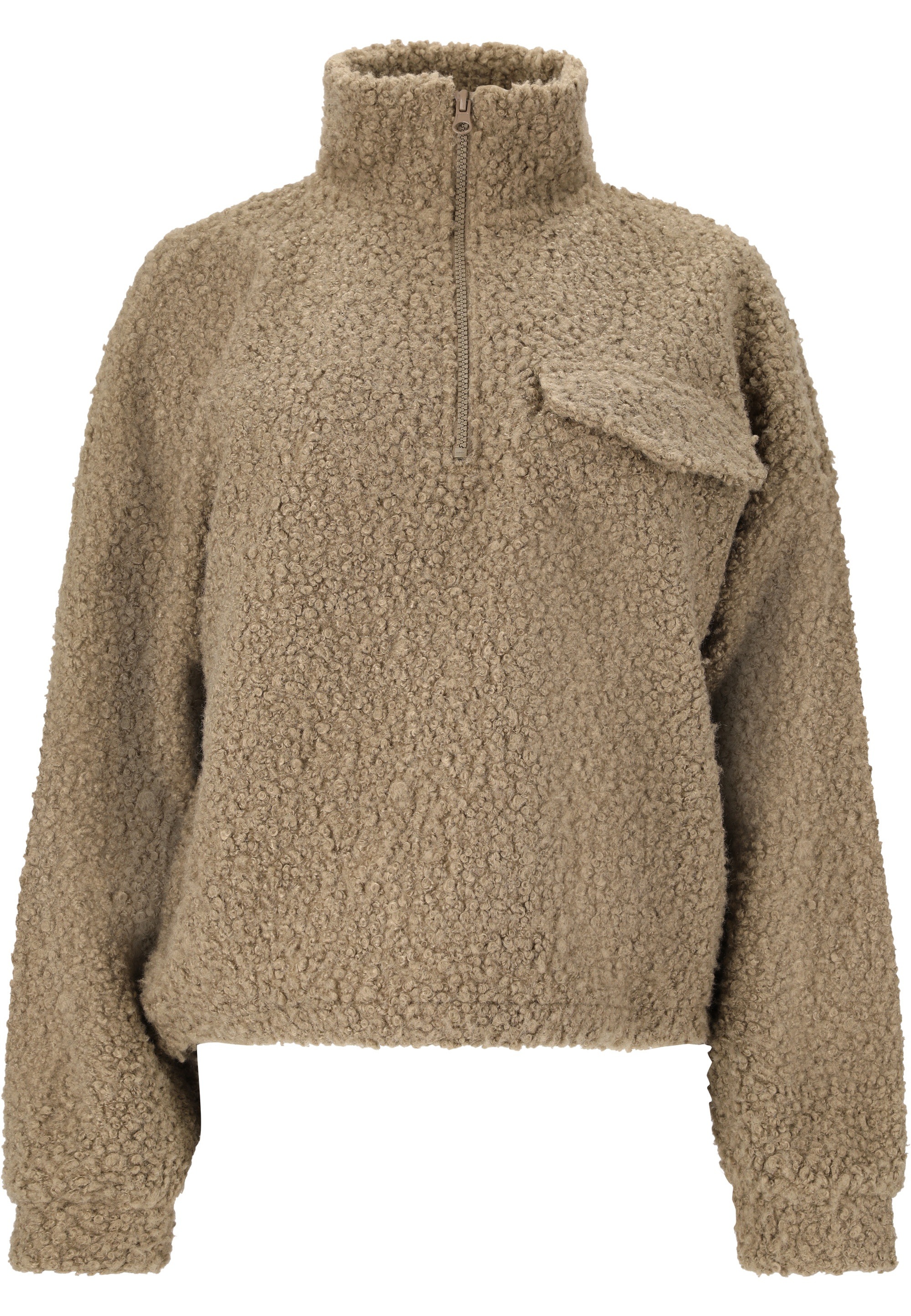 ATHLECIA Strickpullover »Florrie«, mit Teddy-Fleece und halbem Reißverschluss