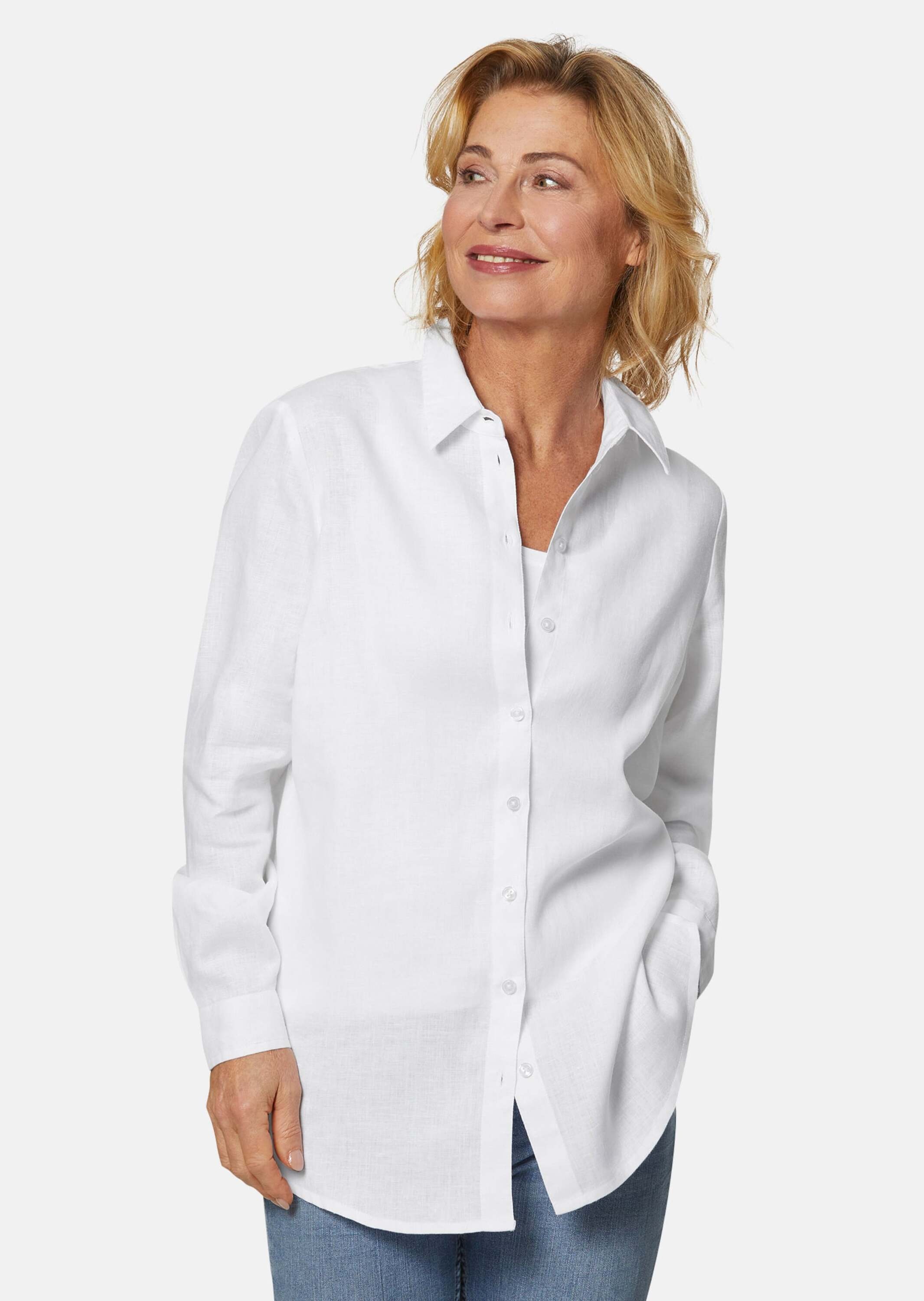 GOLDNER Langarmbluse »Leinenbluse Leinenbluse«