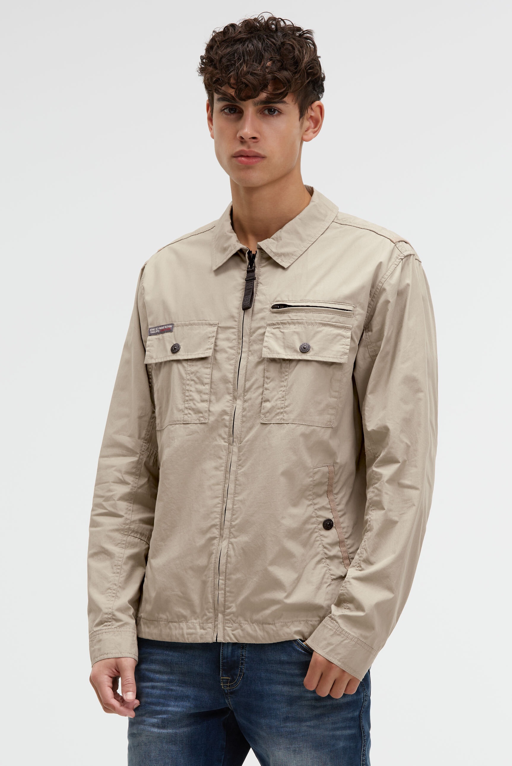 CAMP DAVID Herren Outdoorjacke, beige, Gr. 4XL, unifarben, Popeline, Material: 100% Baumwolle, Jacken