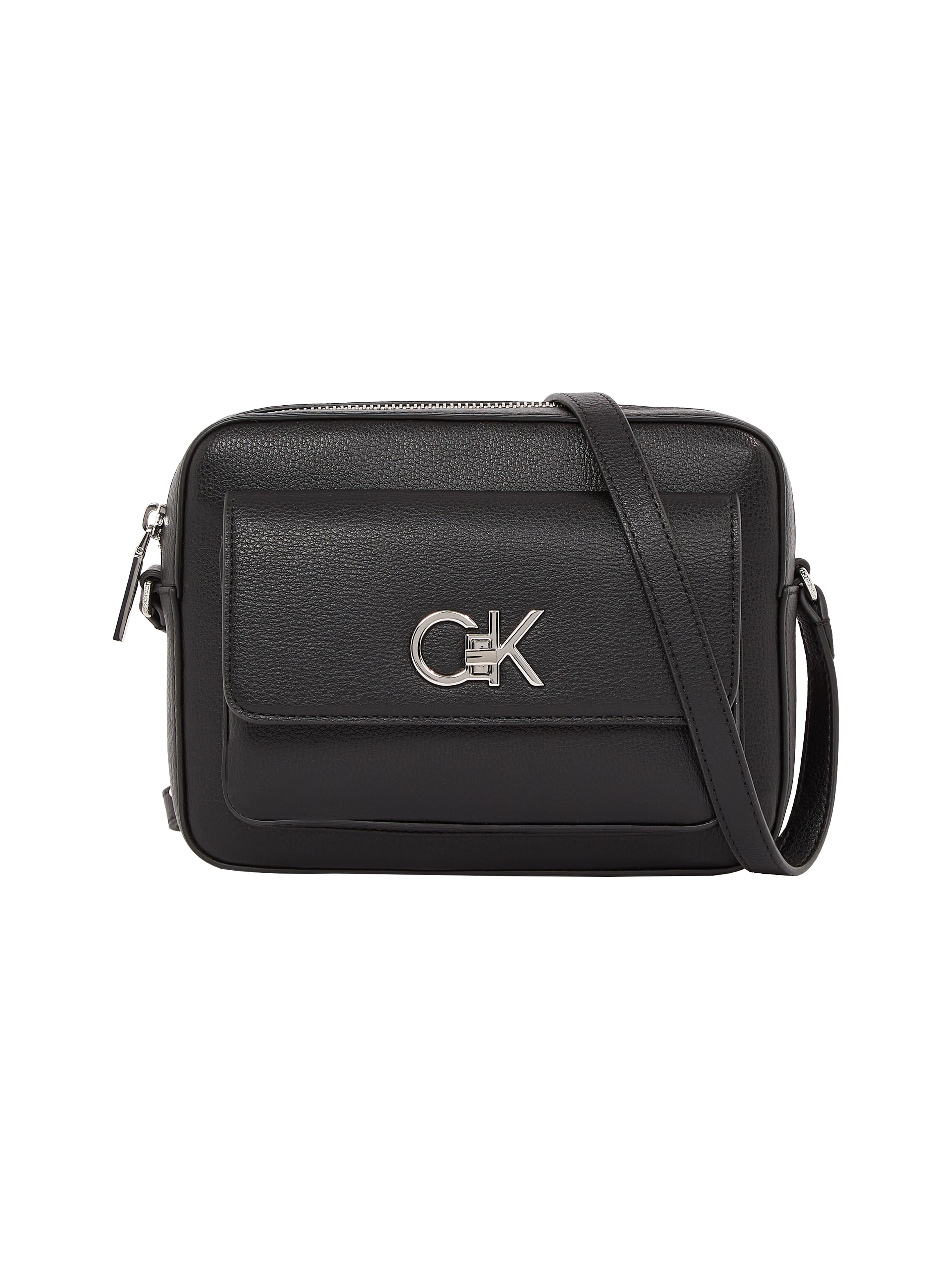 Calvin Klein Umhängetasche "RE-LOCK CAMERA BAG W/FLAP PBL", Handtasche Damen Schultertasche Tasche Damen