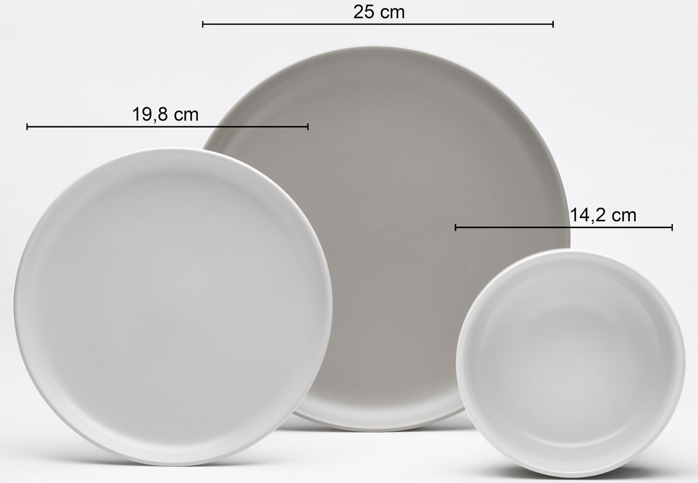 van Well Kombiservice »Geschirr-Set Stockholm, 16-teilig«, (Set, 16 tlg.), rund, sand/taupe, spülmaschinen- und mikrowellengeeignet
