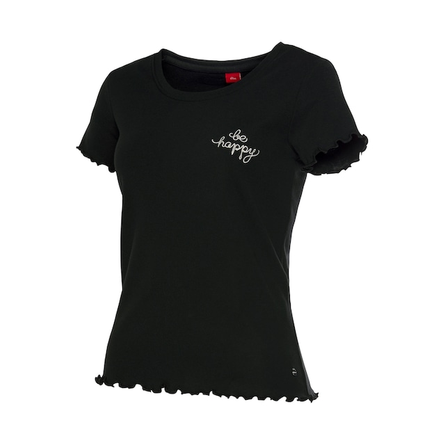 s.Oliver T-Shirt, mit Kräuselsaum online kaufen | BAUR