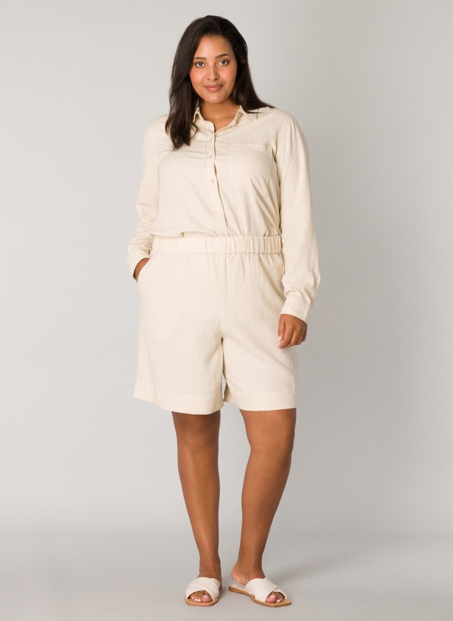 Base Level Curvy Relaxshorts "YARDAN" Sommerhose aus Leinen und Viskose und günstig online kaufen